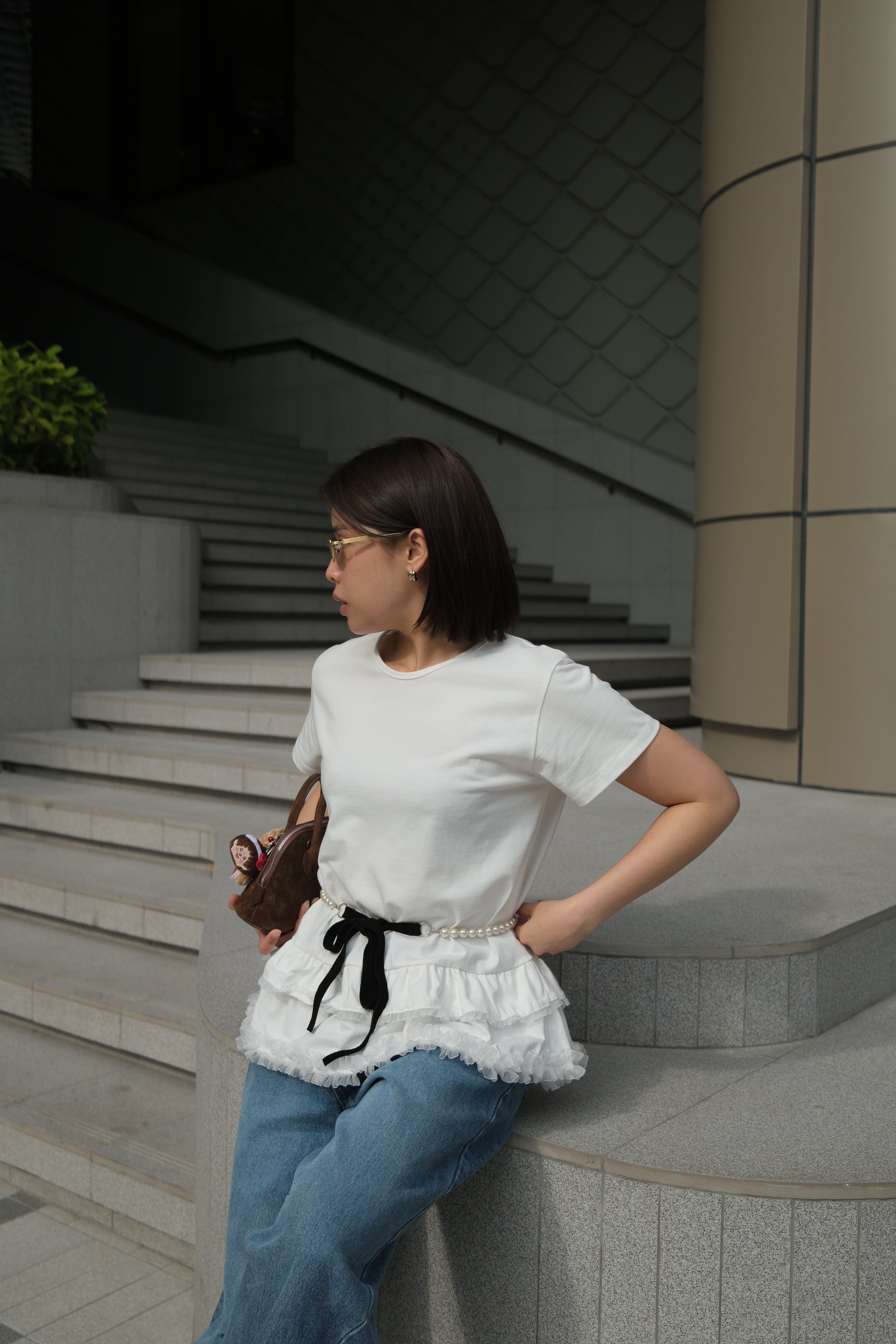 Giselle ruffle layer soft tee