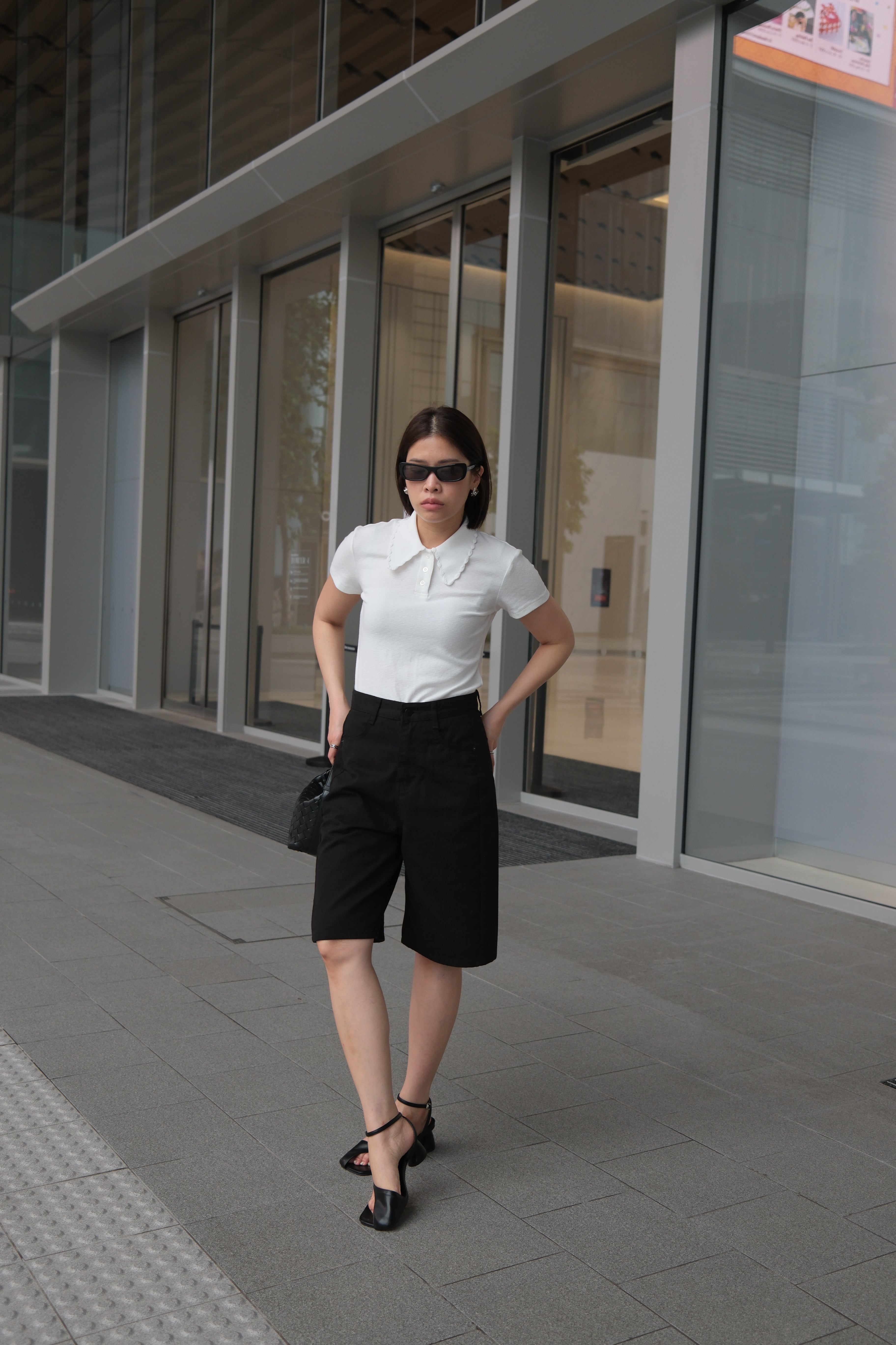Palmo high waisted bermuda denim shorts