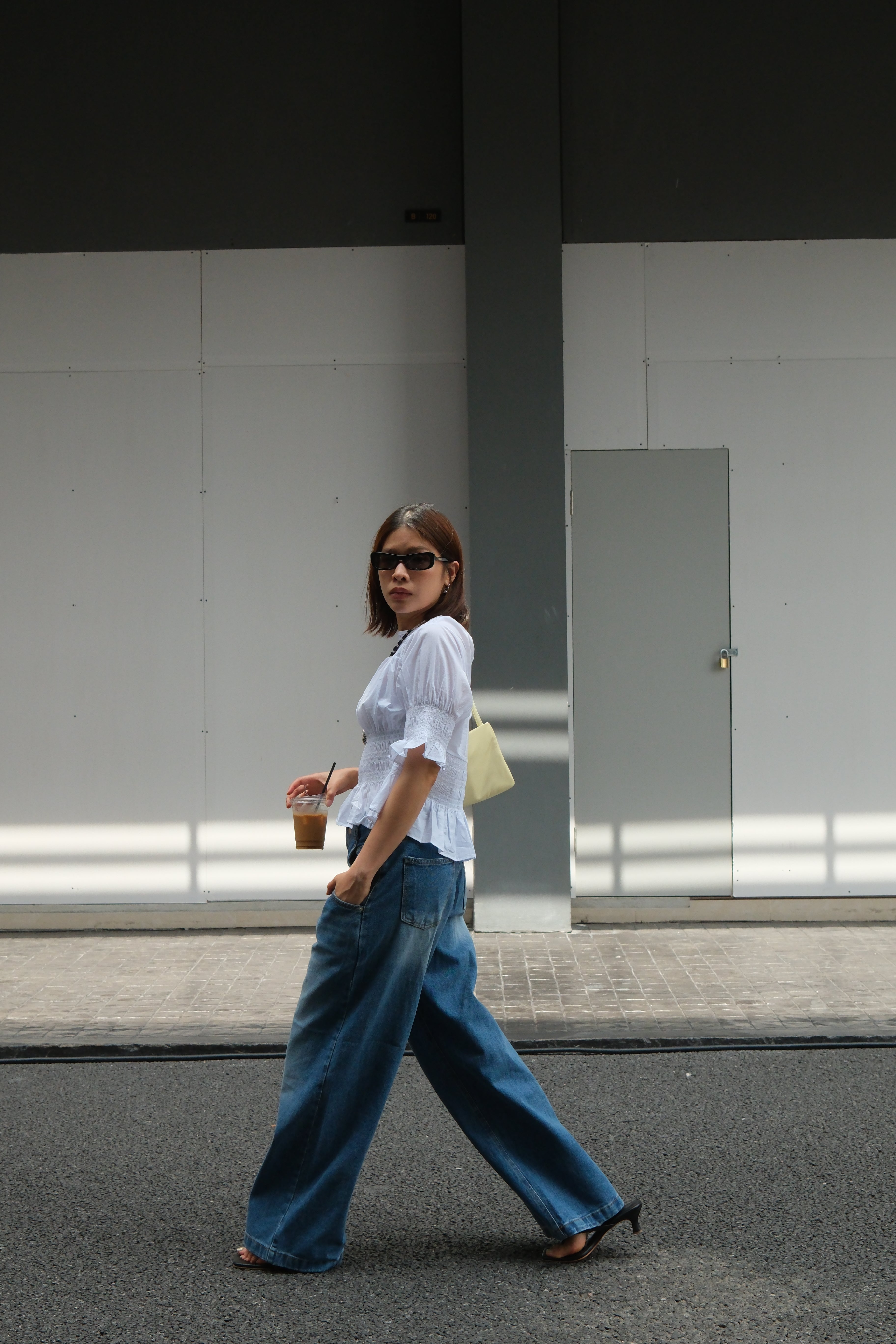 Coucou Large pocket wide leg jeans