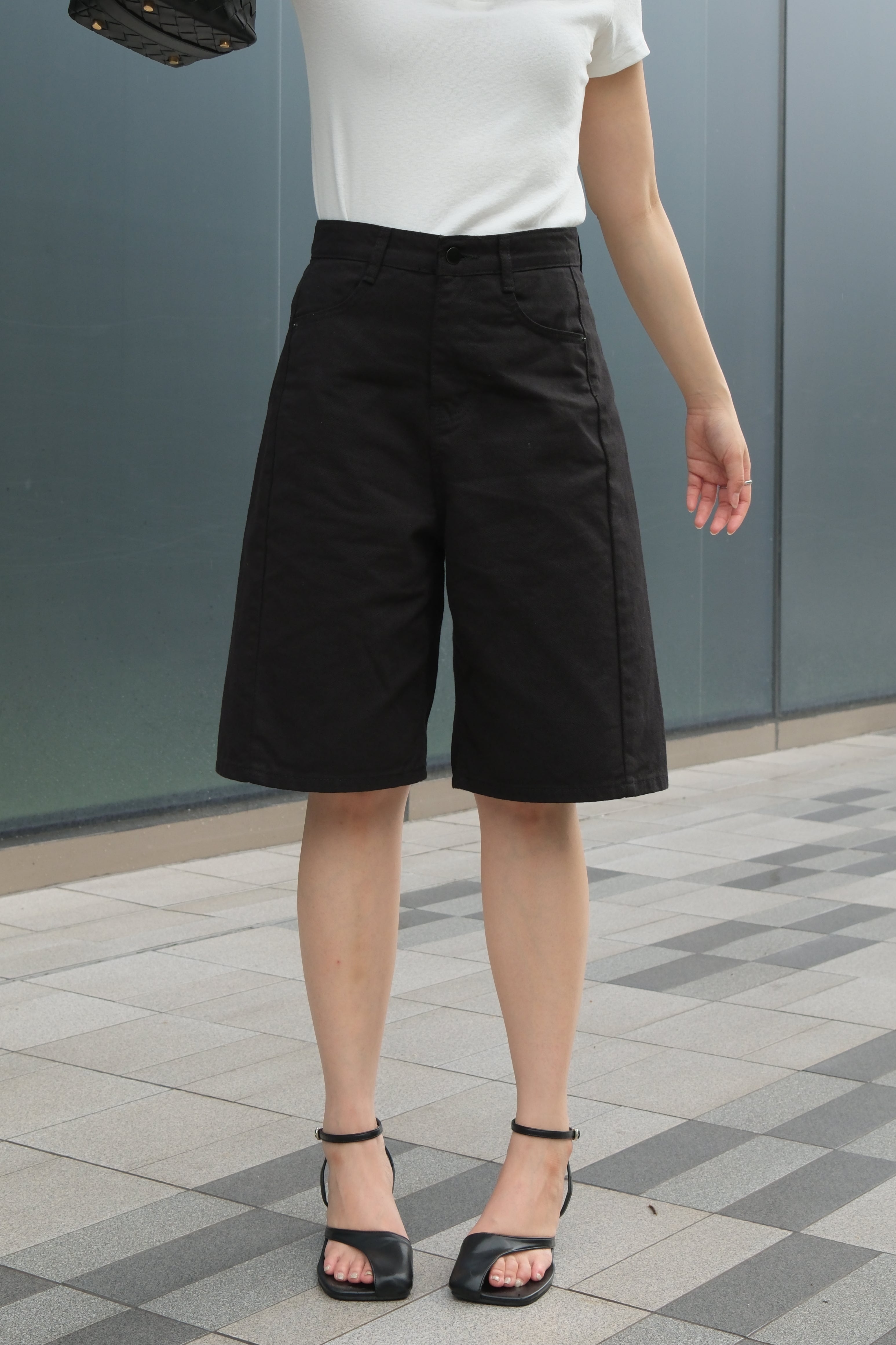 Palmo high waisted bermuda denim shorts