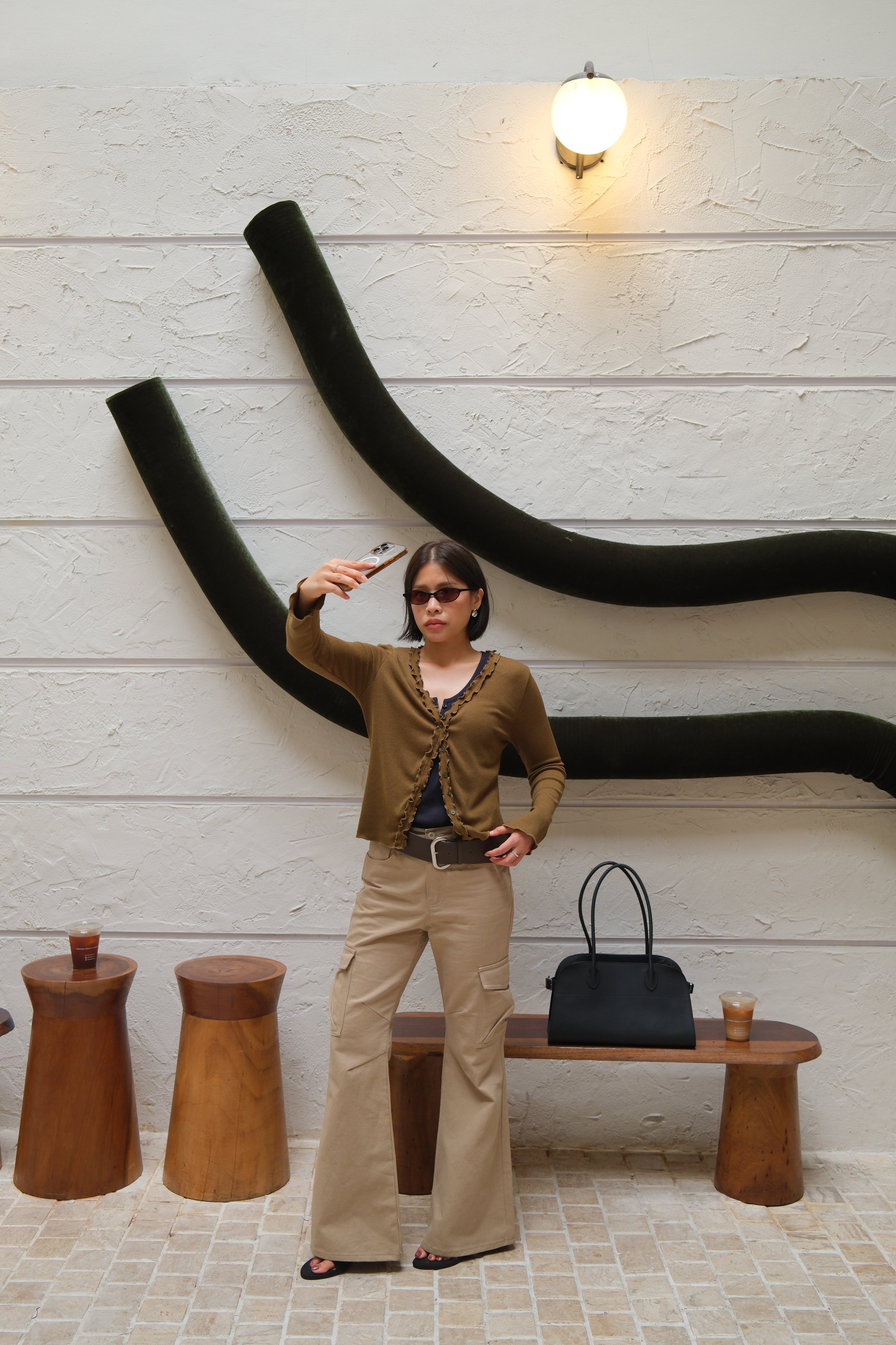 Scandi pocket flared pants