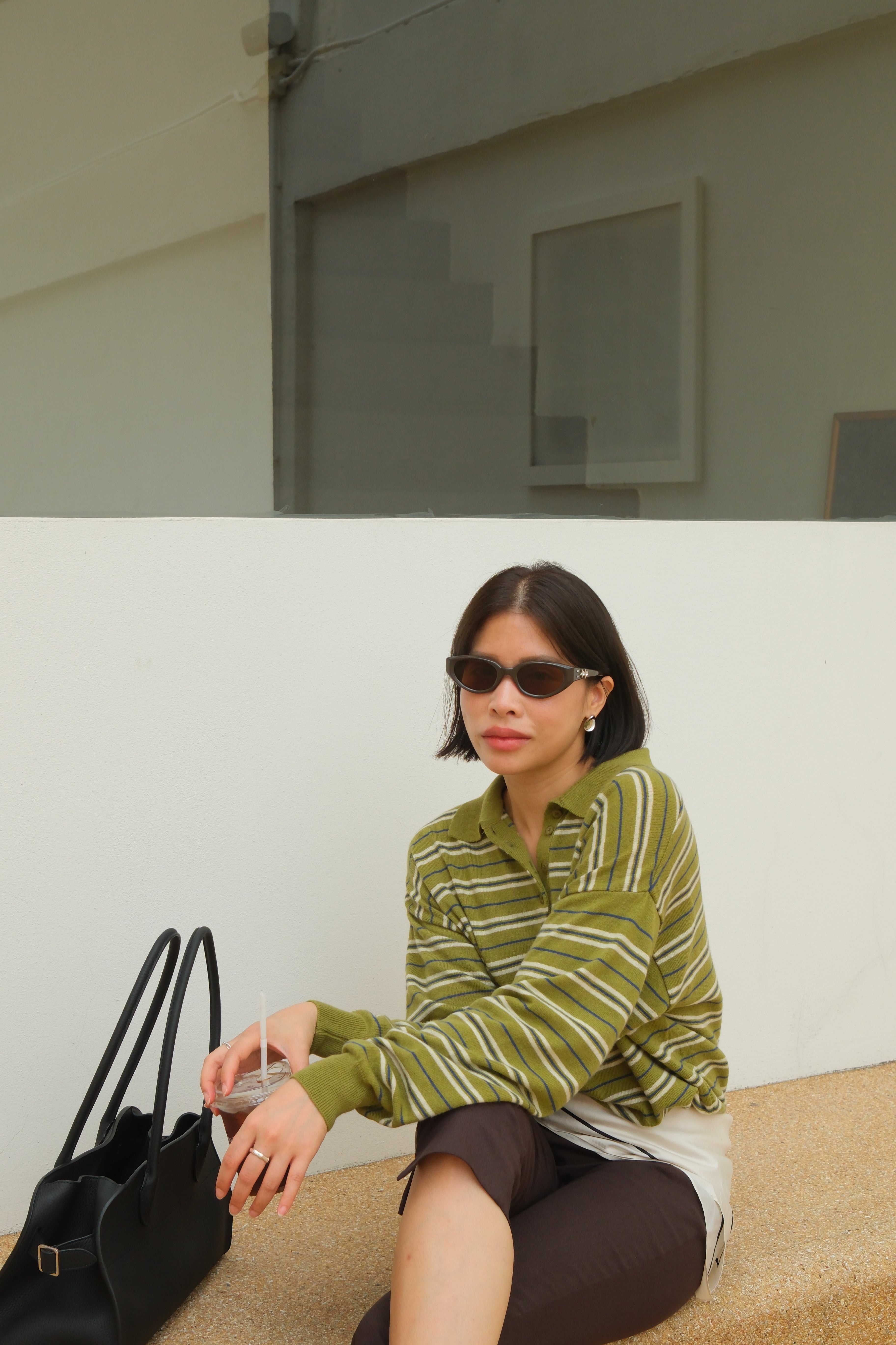 Rawraw striped polo sweater