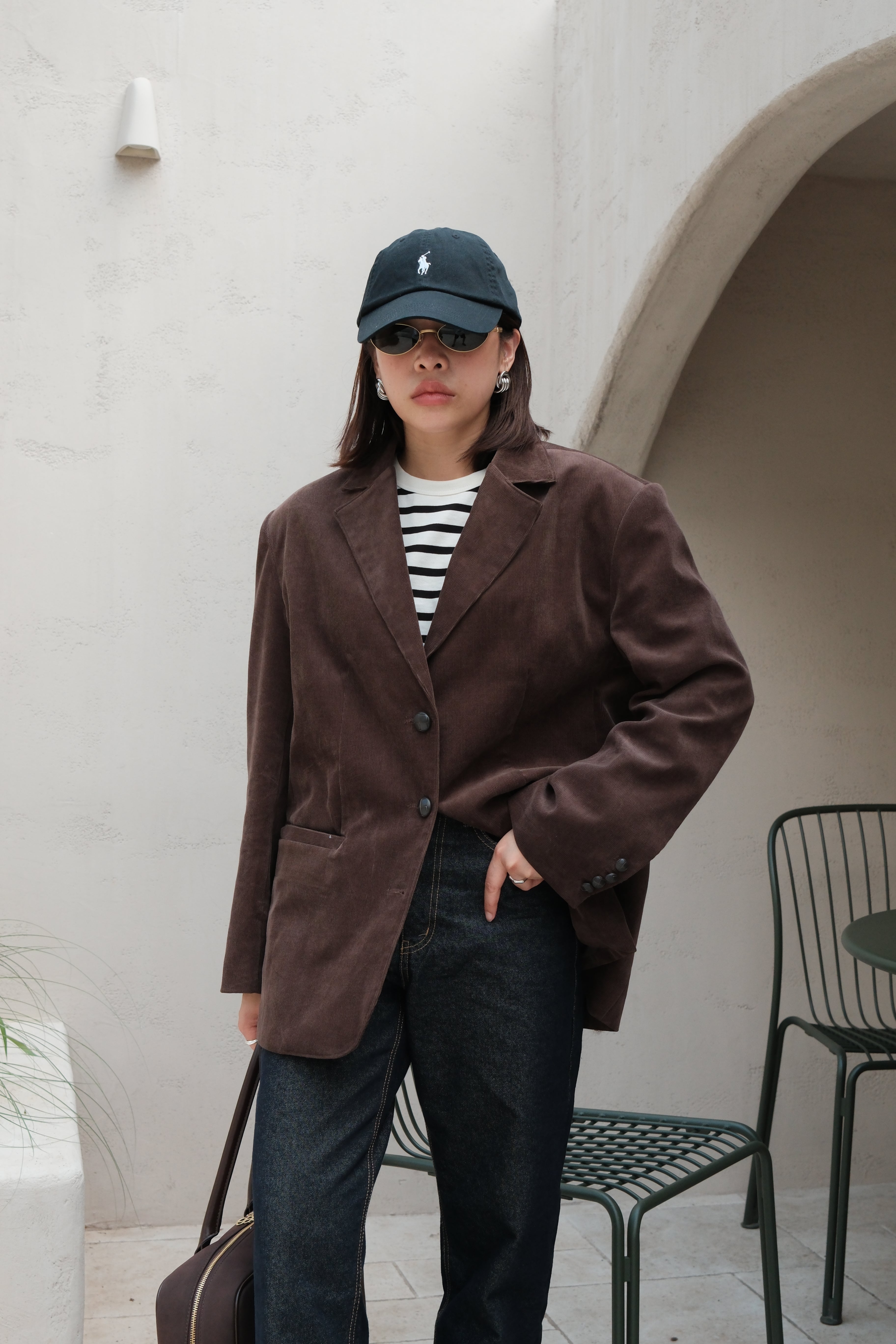 Panama corduroy single-breasted suit