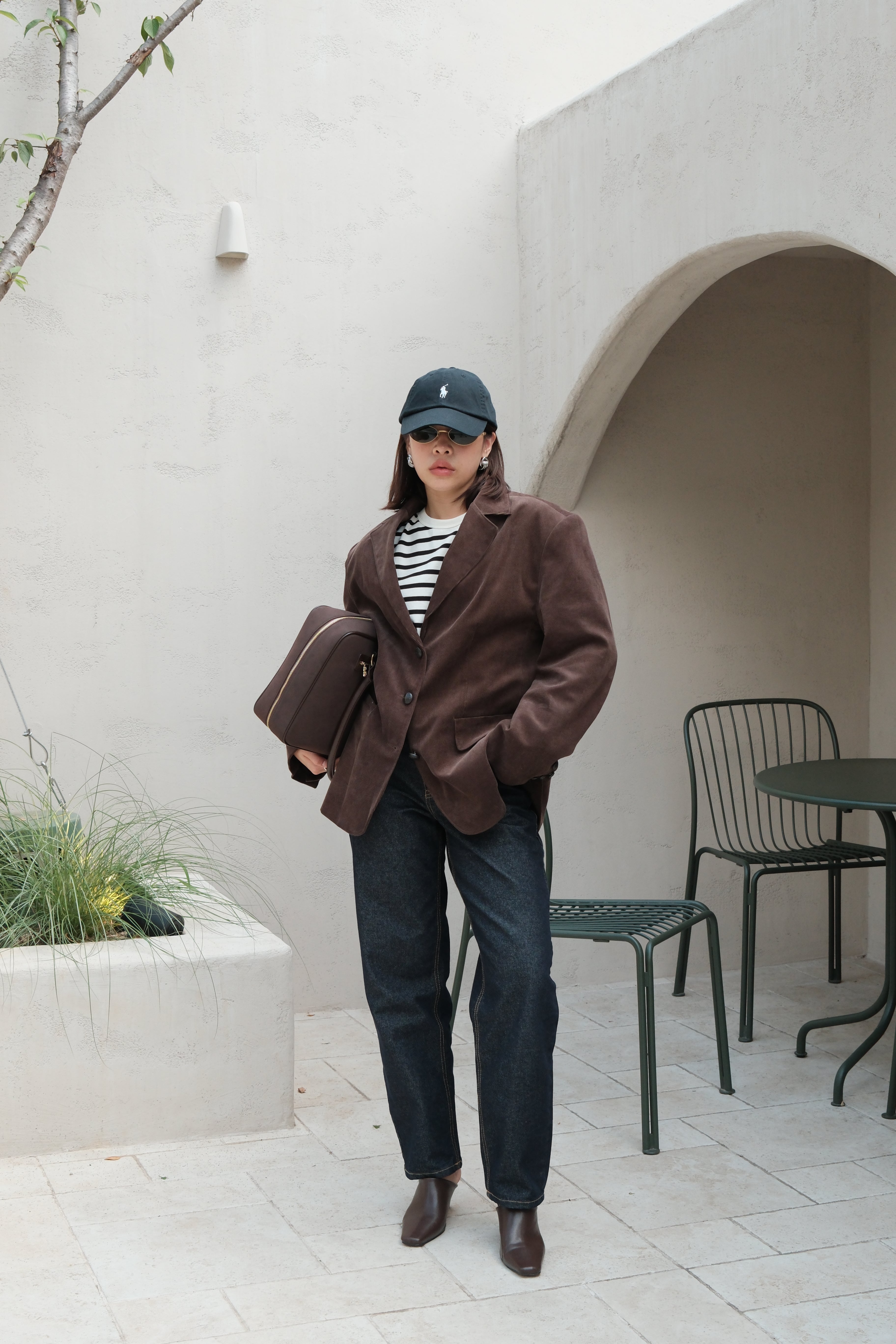 Panama corduroy single-breasted suit