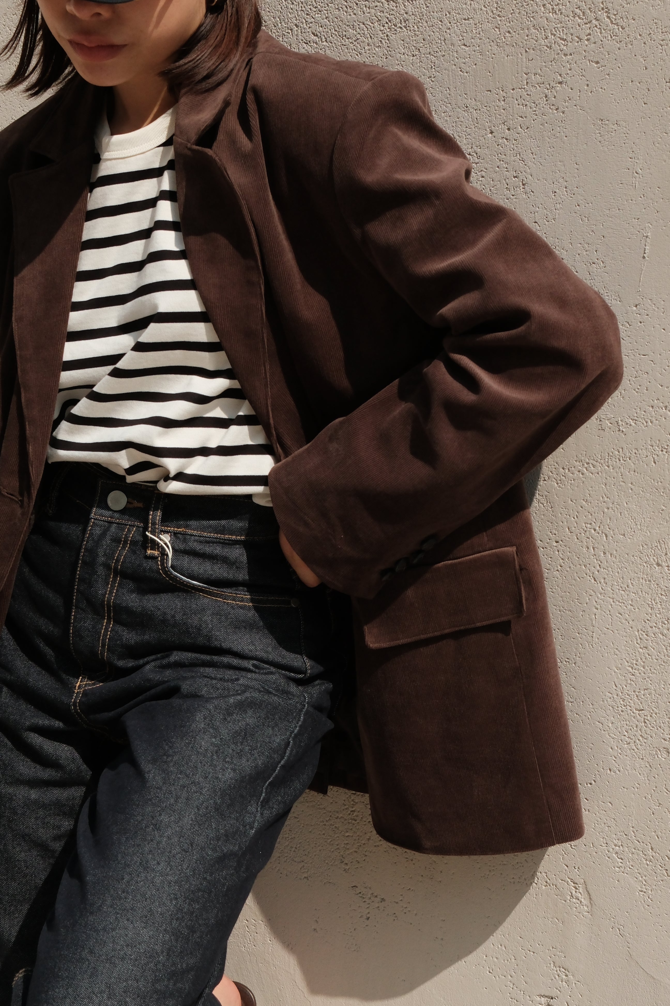 Panama corduroy single-breasted suit