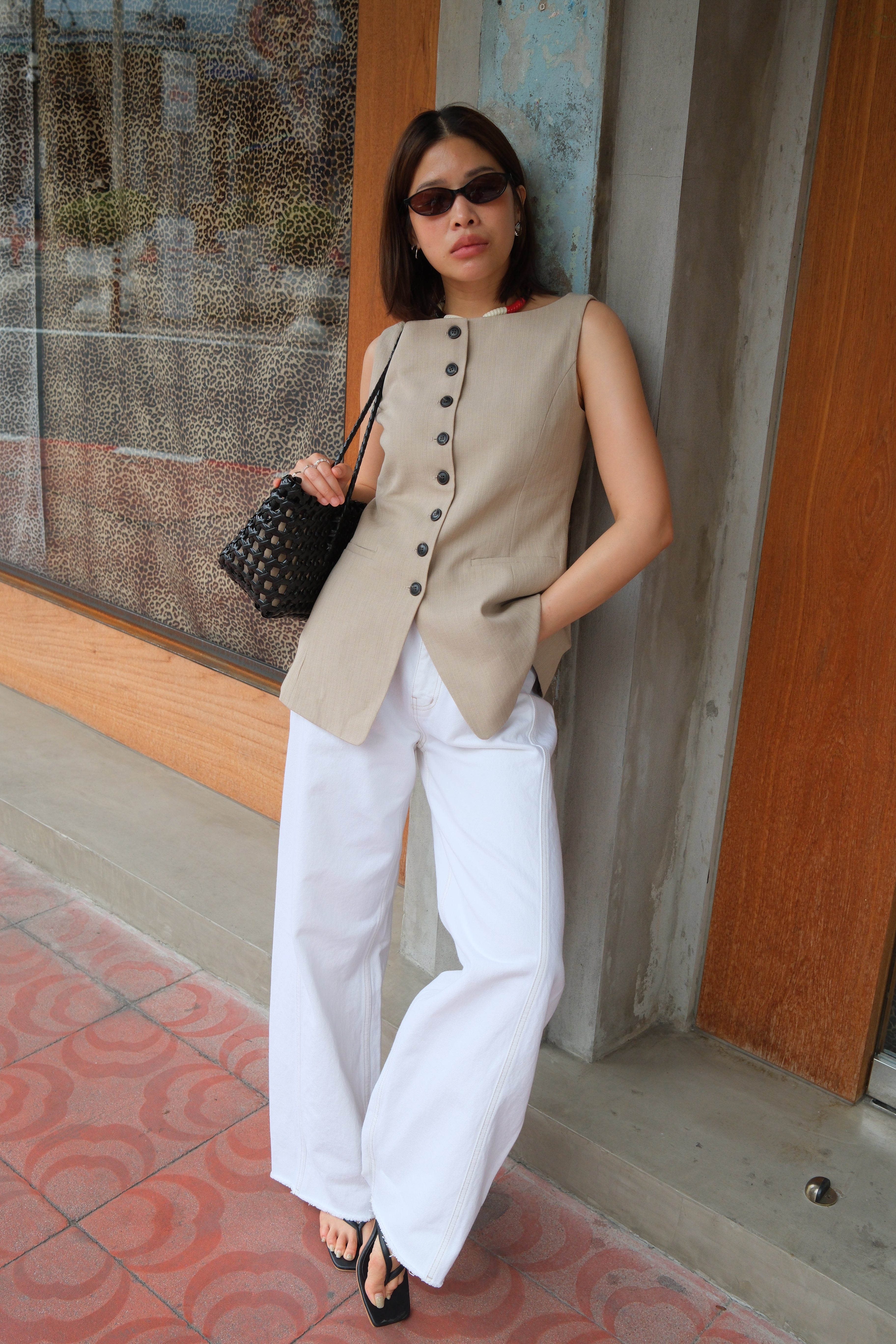 Haan boat neck vest