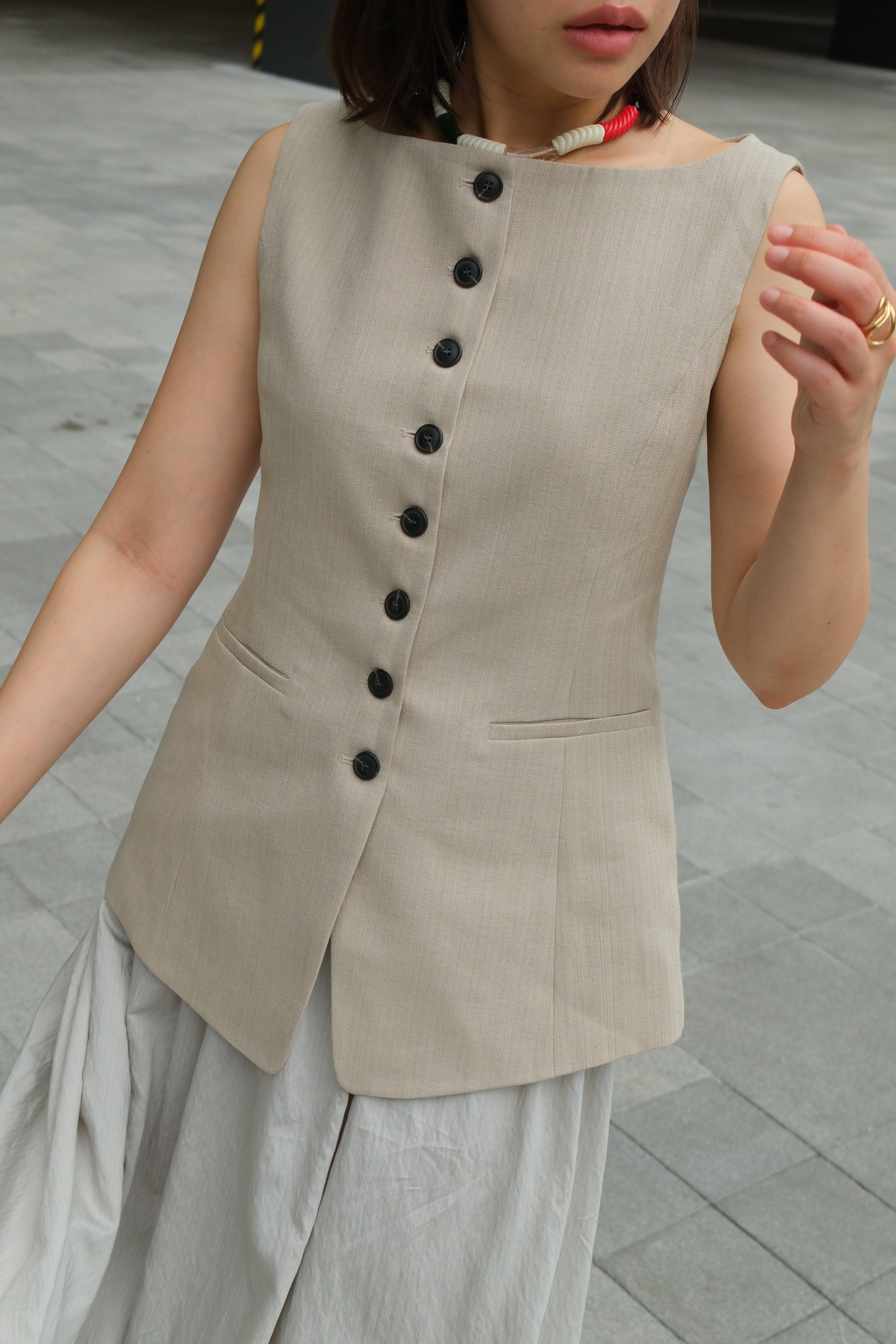 Haan boat neck vest