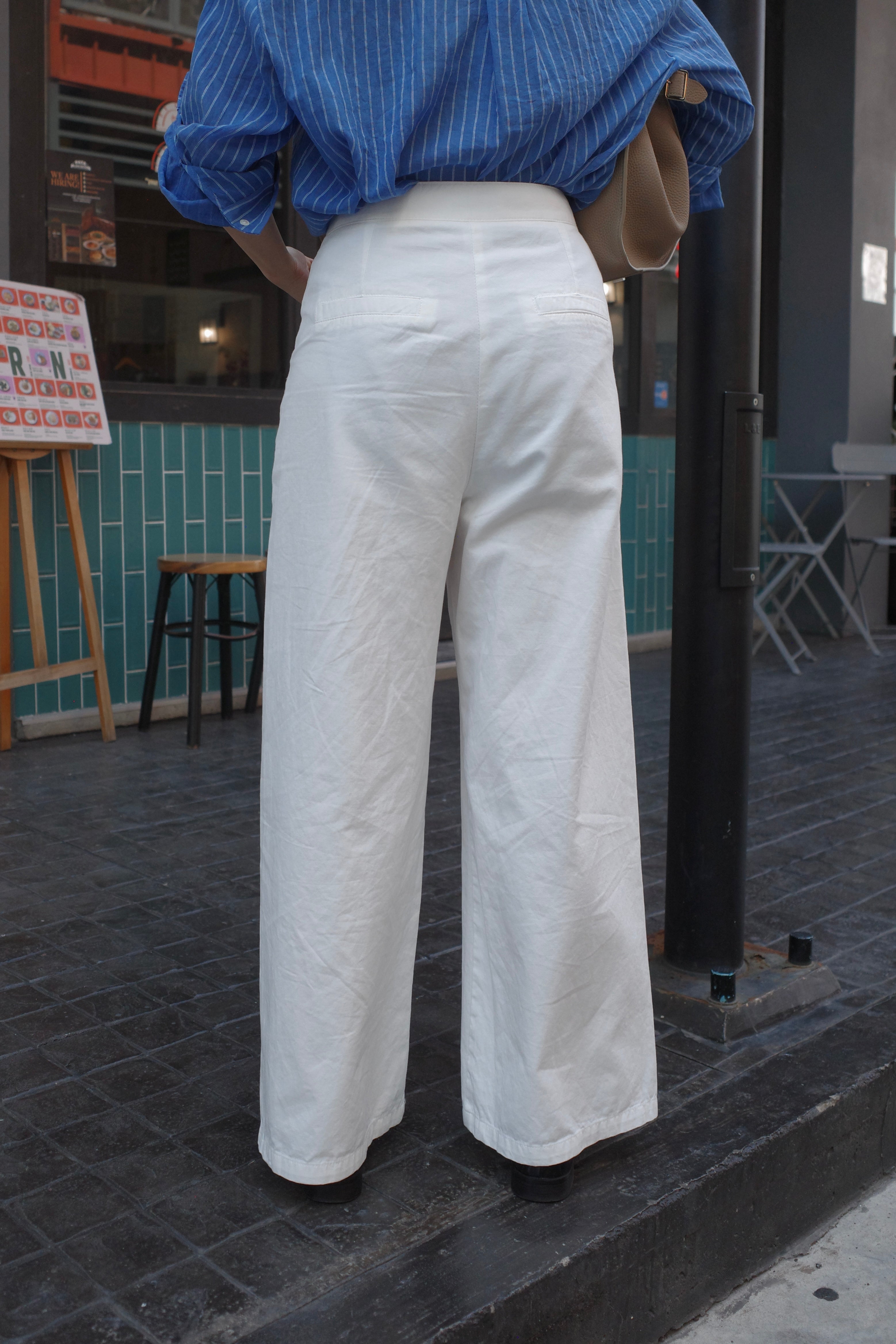 High Rise Linen blend trousers