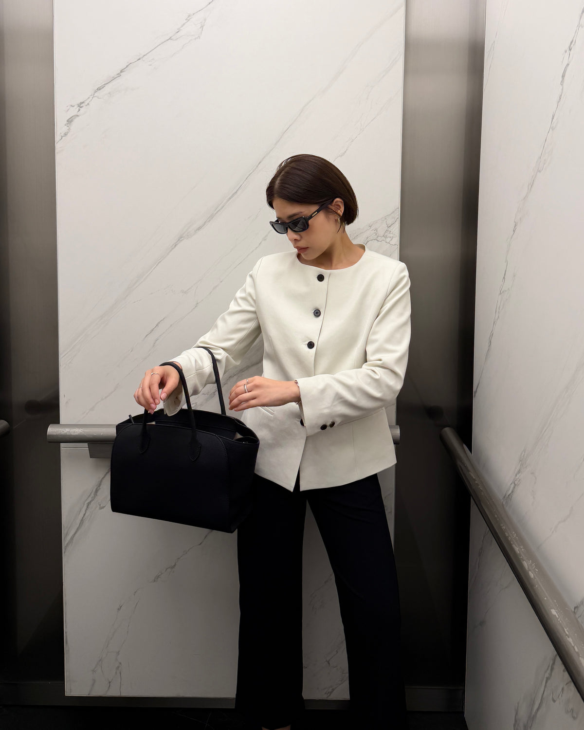 Celine Sculpted Collarless Blazer