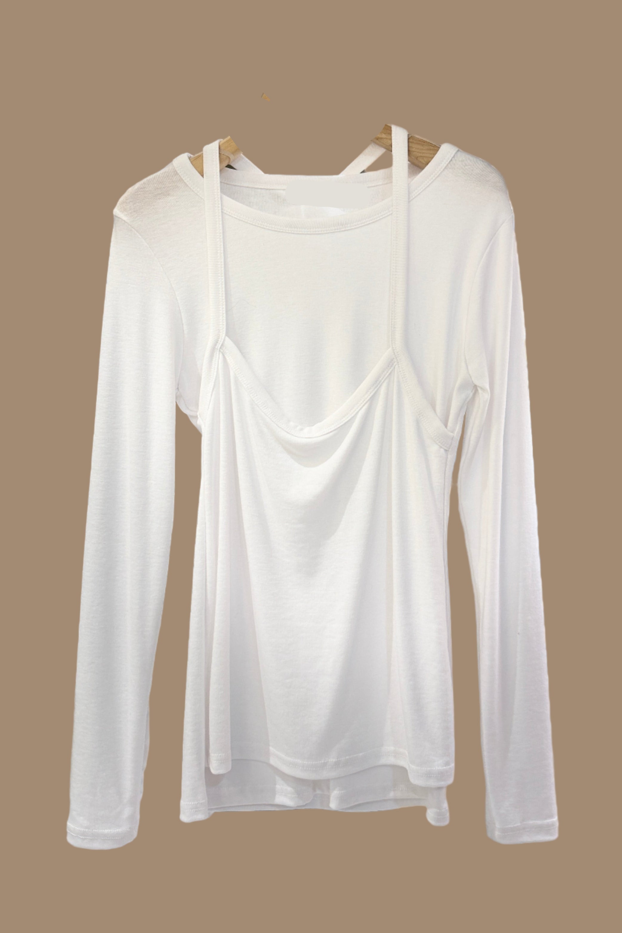 halter layered long-sleeve tee