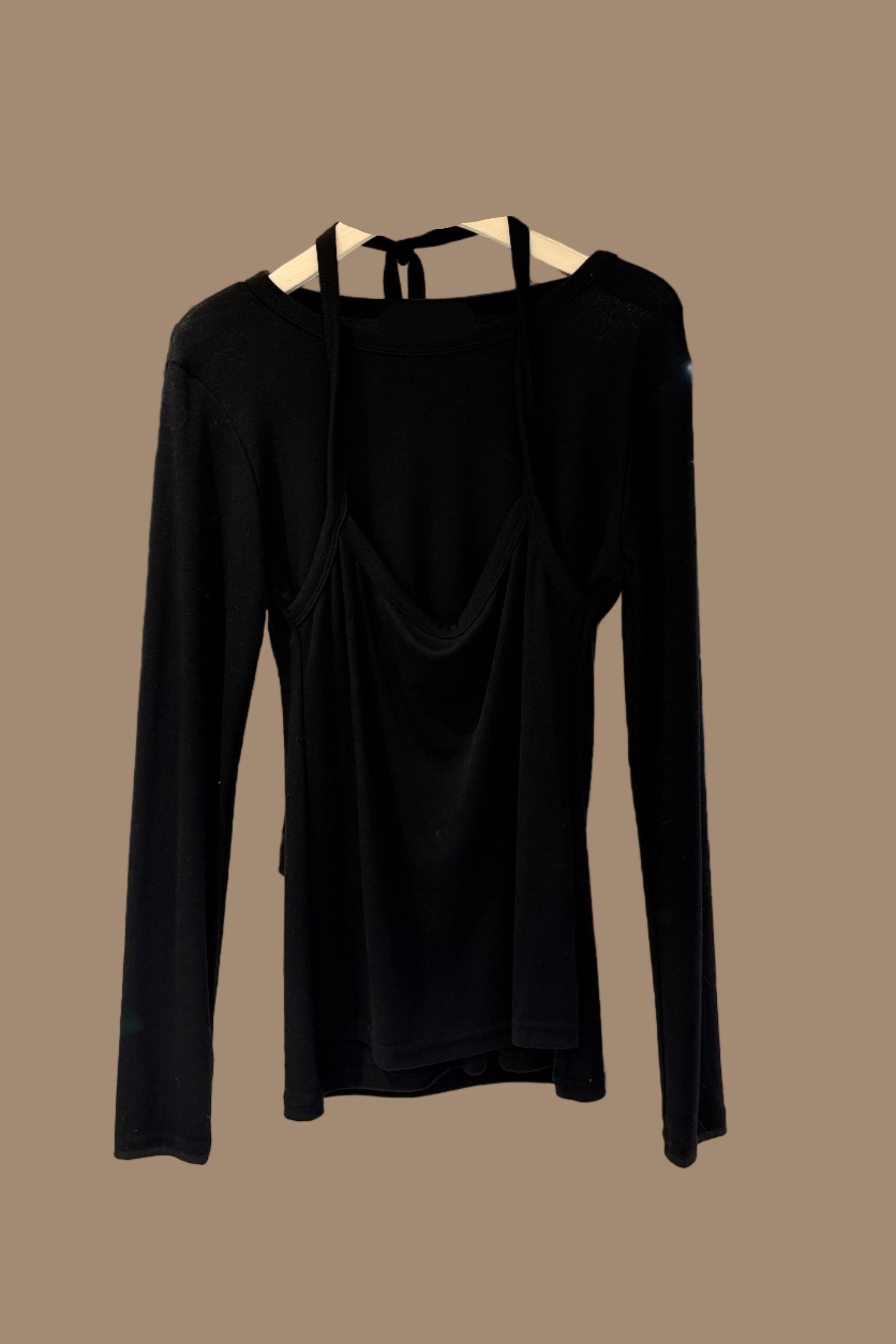 halter layered long-sleeve tee