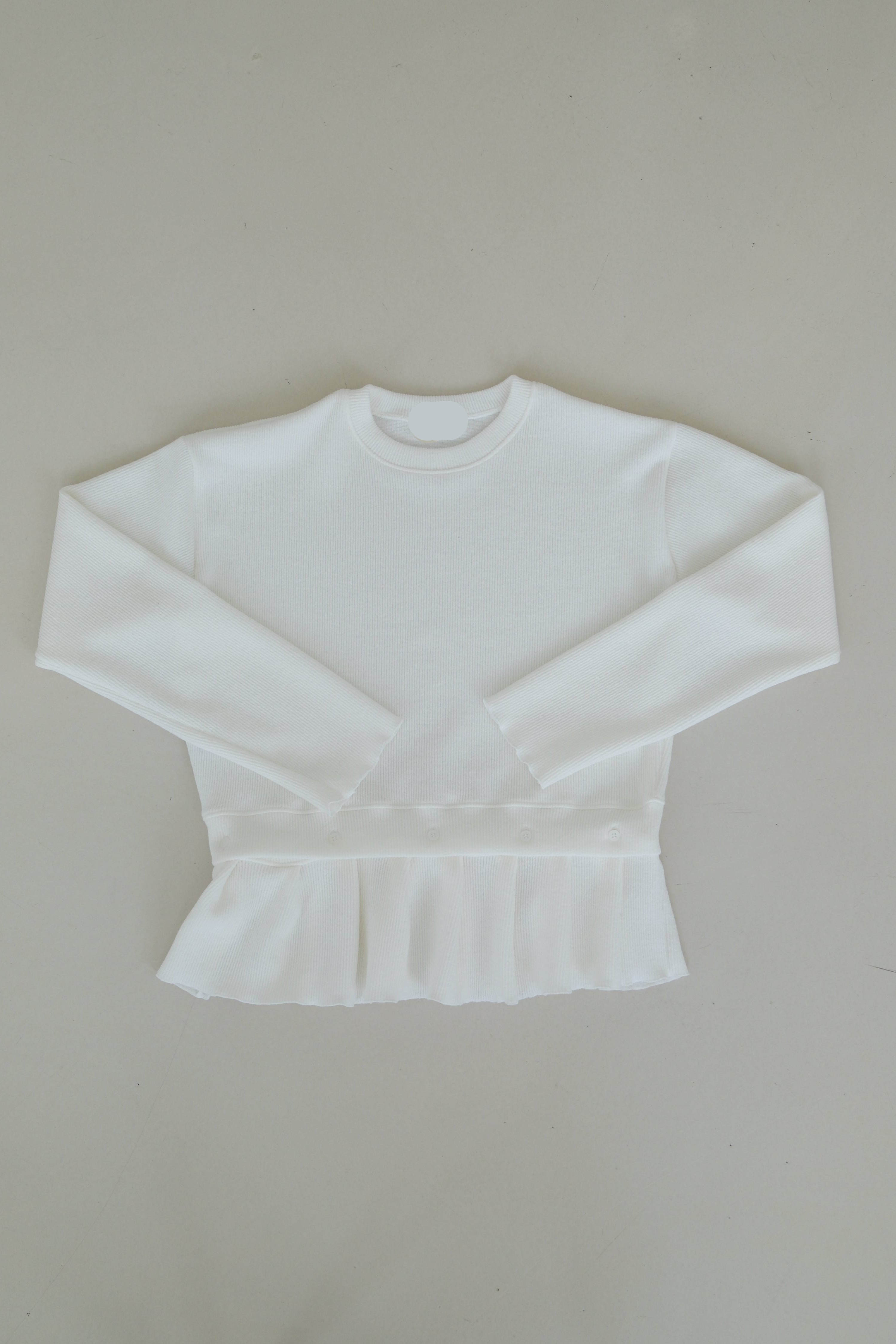 Malty peplum hem knit sweater (Detachable ruffled hem with button)