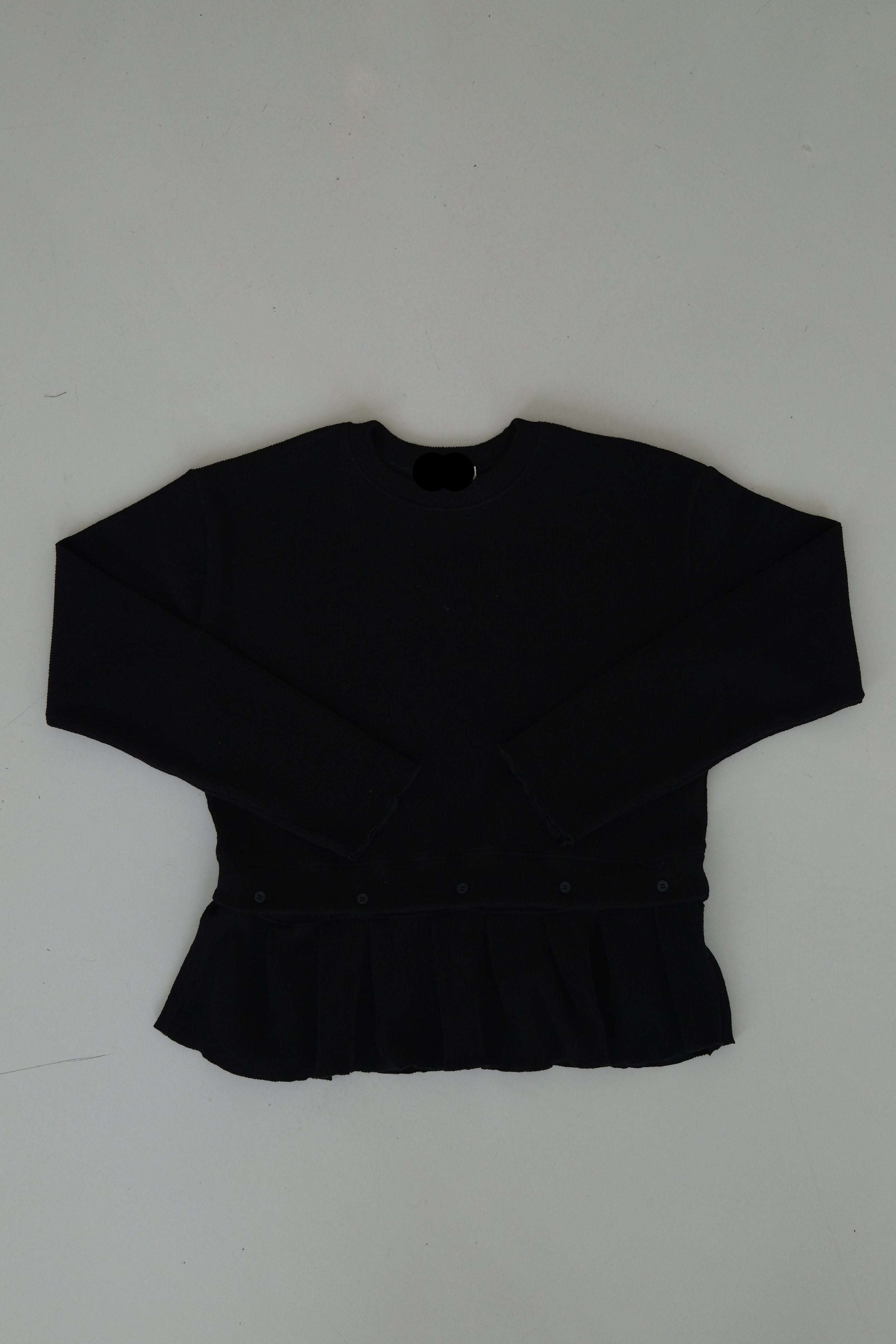 Malty peplum hem knit sweater (Detachable ruffled hem with button)