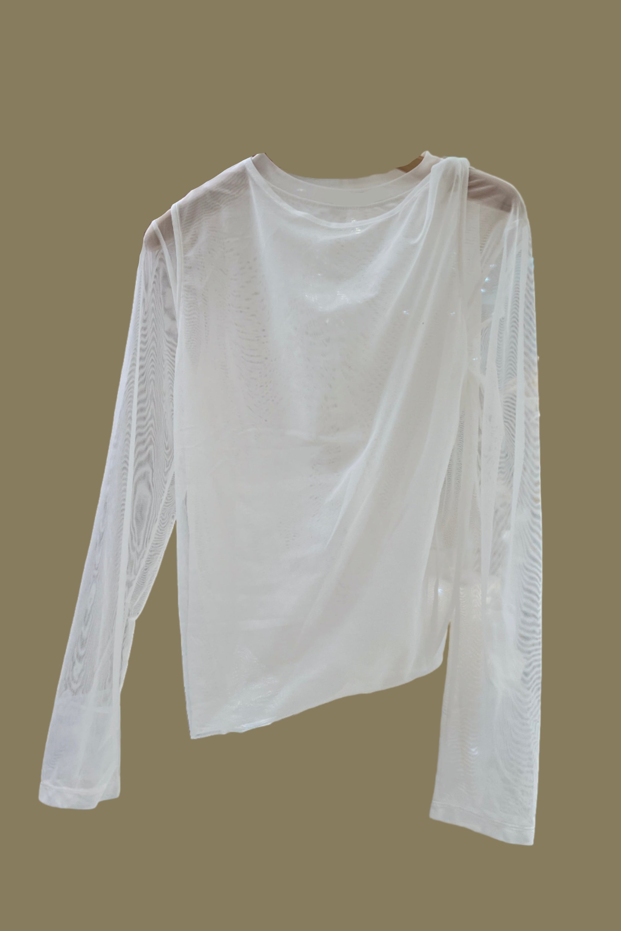Mesh messy balloon blouse