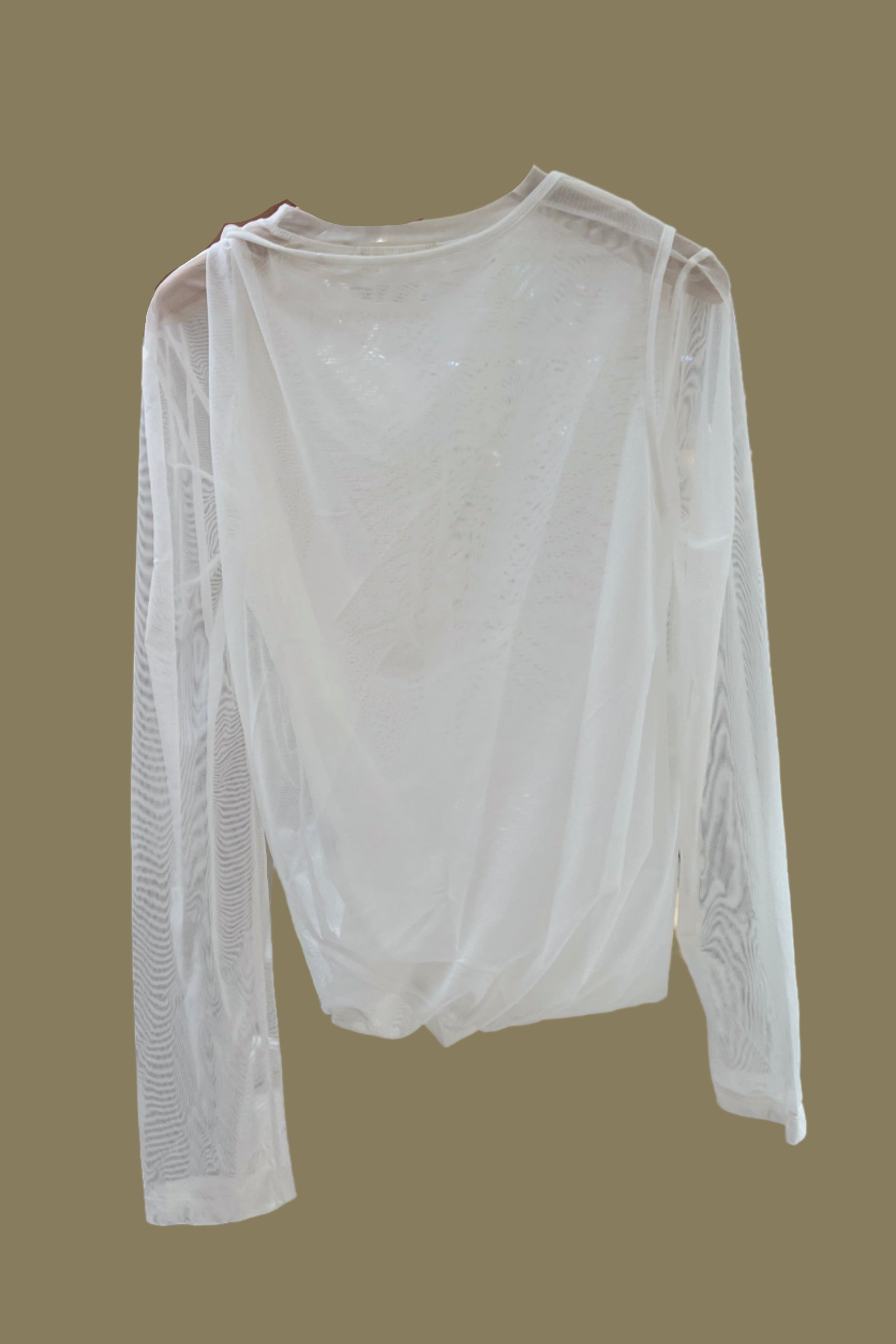 Mesh messy balloon blouse