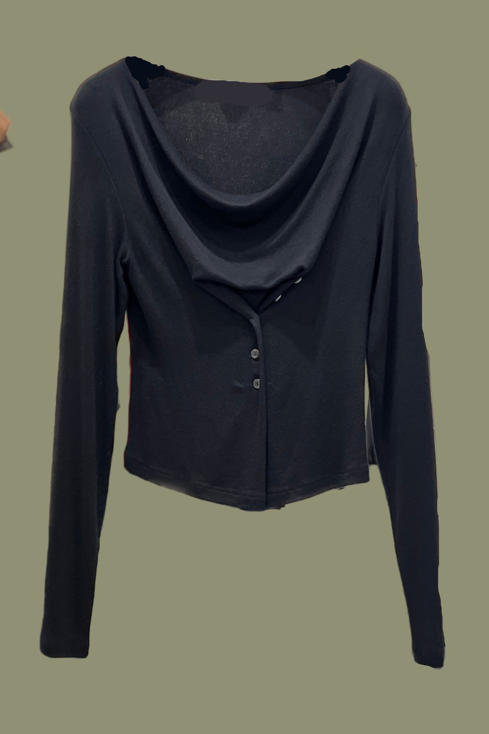 Hyerin cowl neck button slim tee