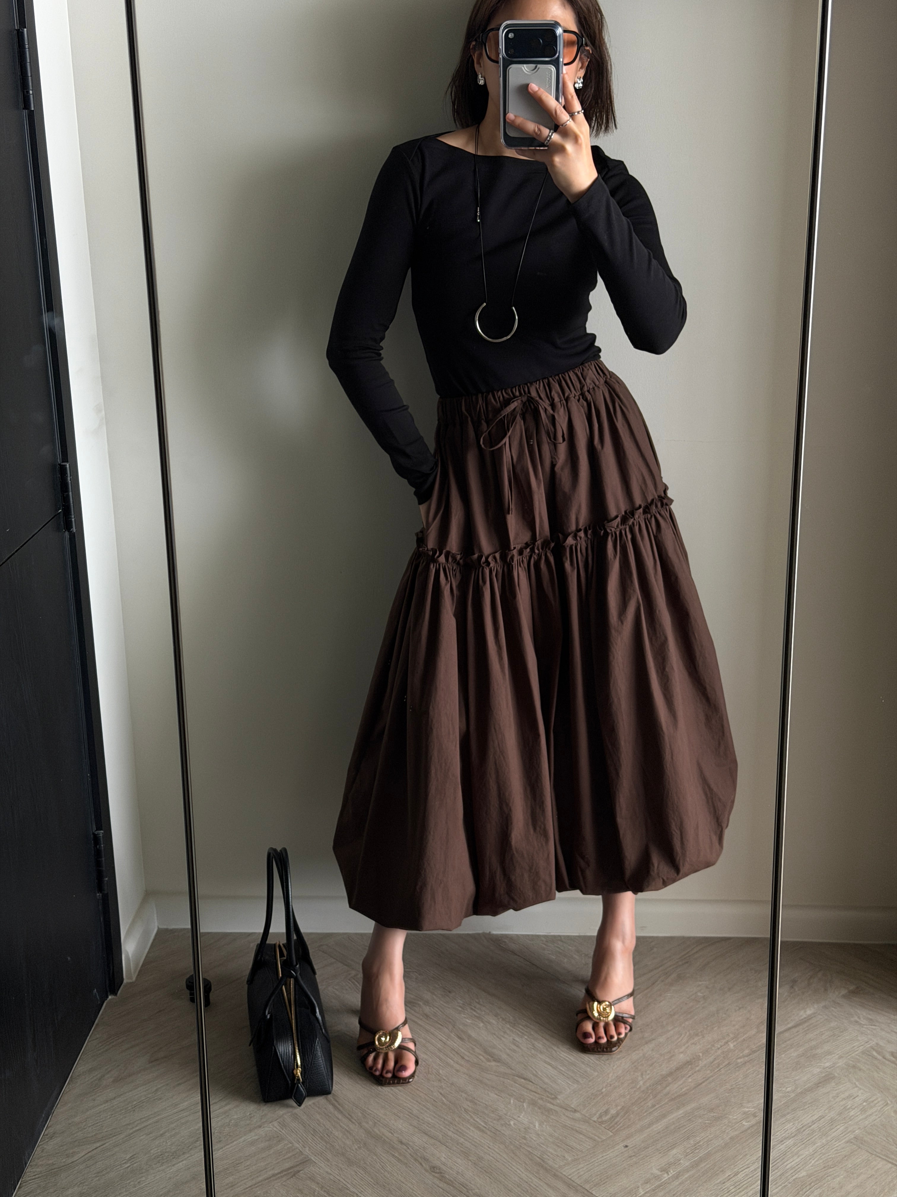 Ragon ruffle edge balloon skirt