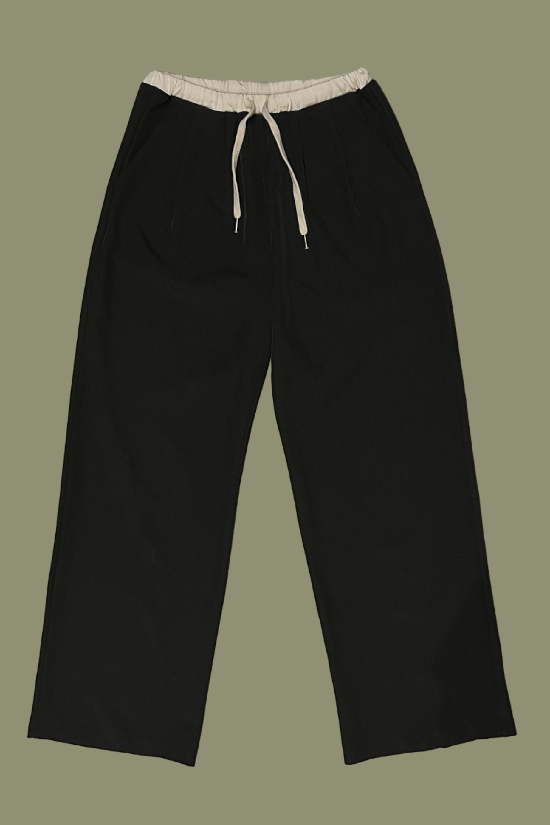 contrast drawstring waist trousers