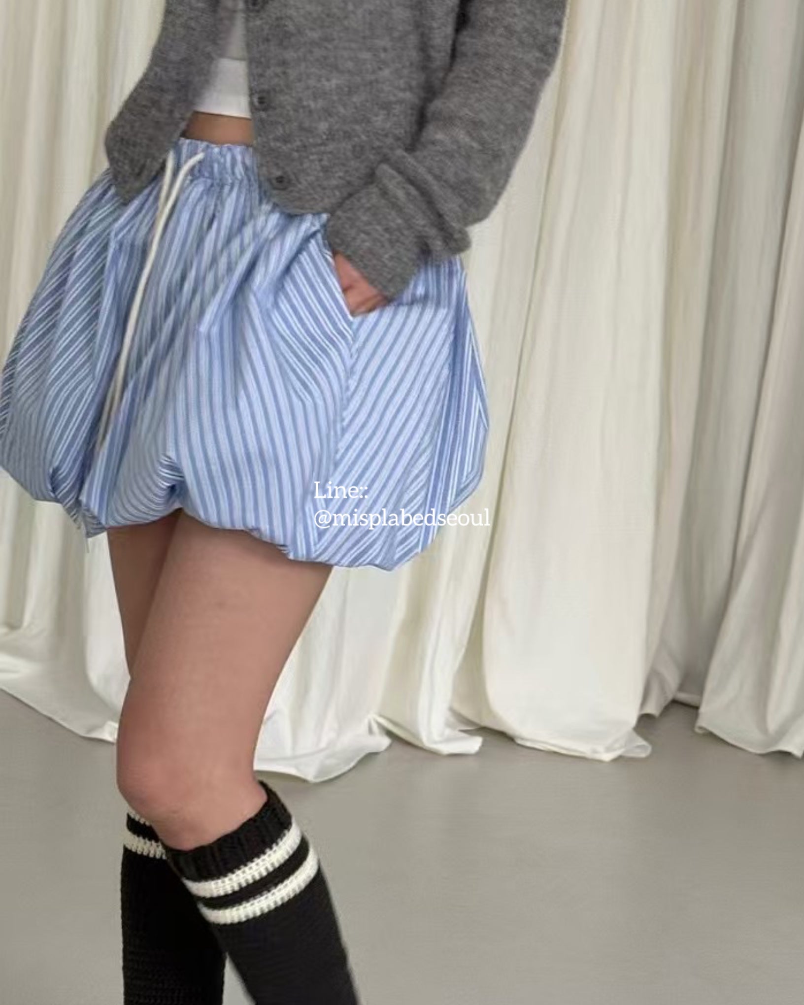 stripe cloudy mini skirt