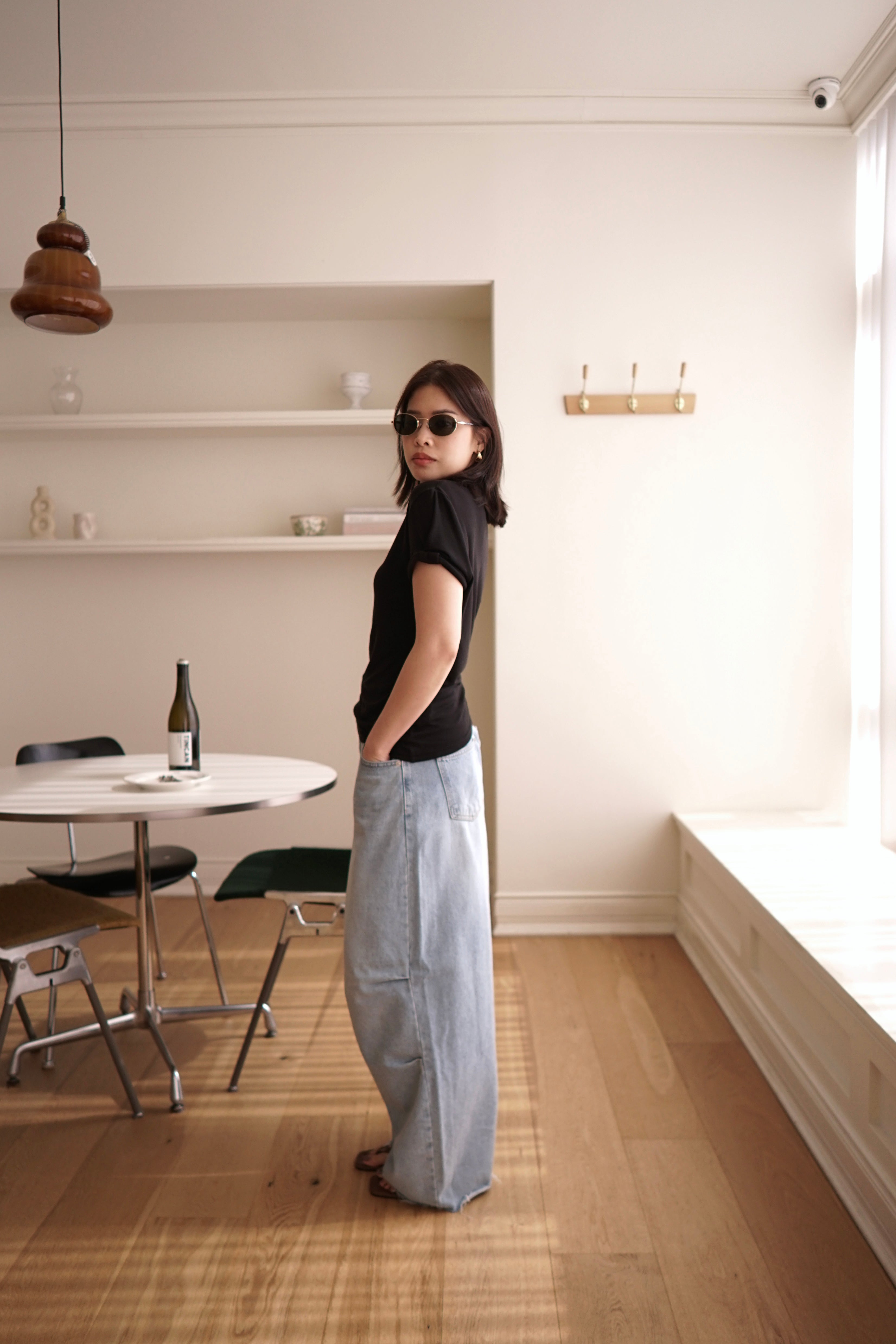 rolled-up sleeve soft polo tee