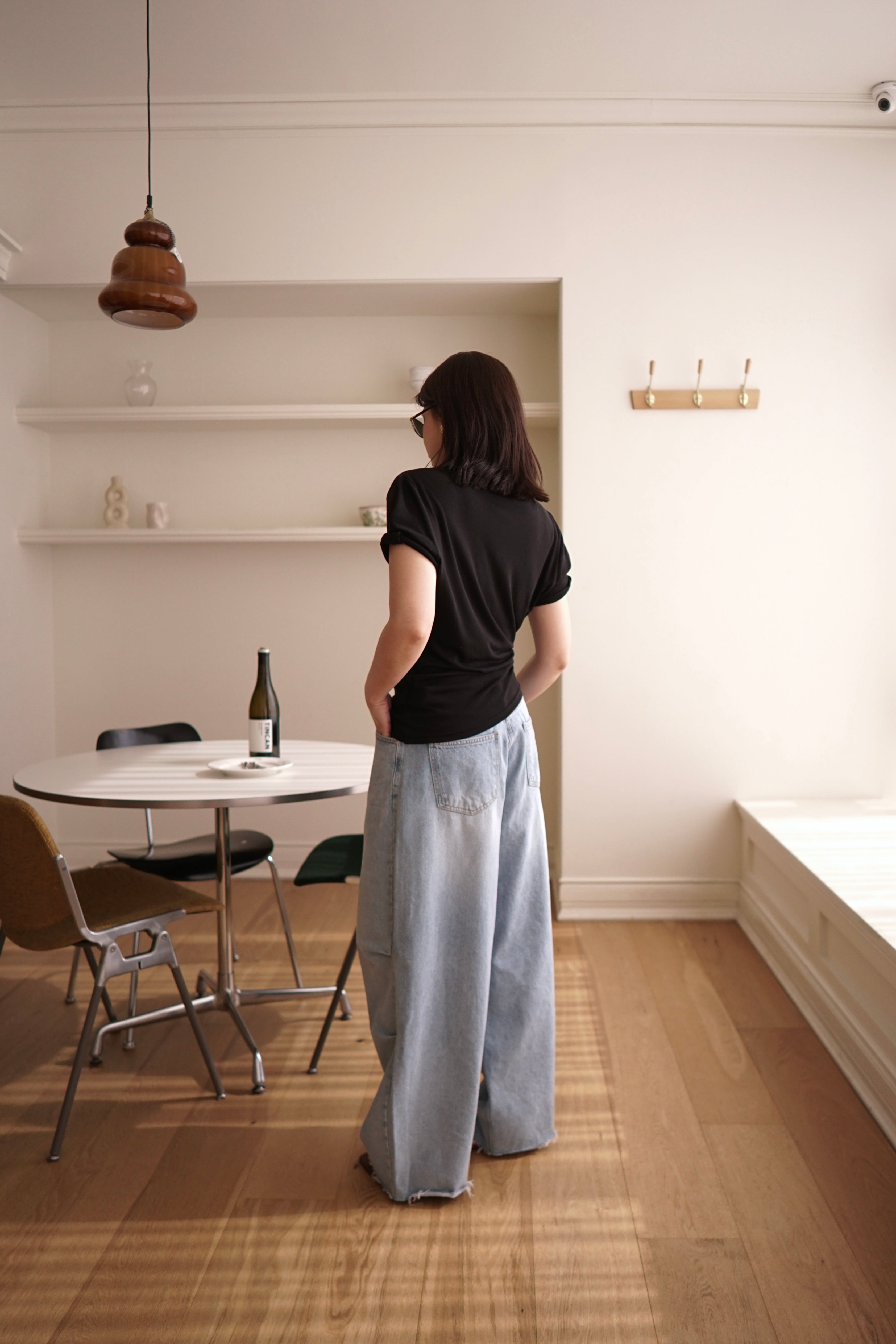 rolled-up sleeve soft polo tee