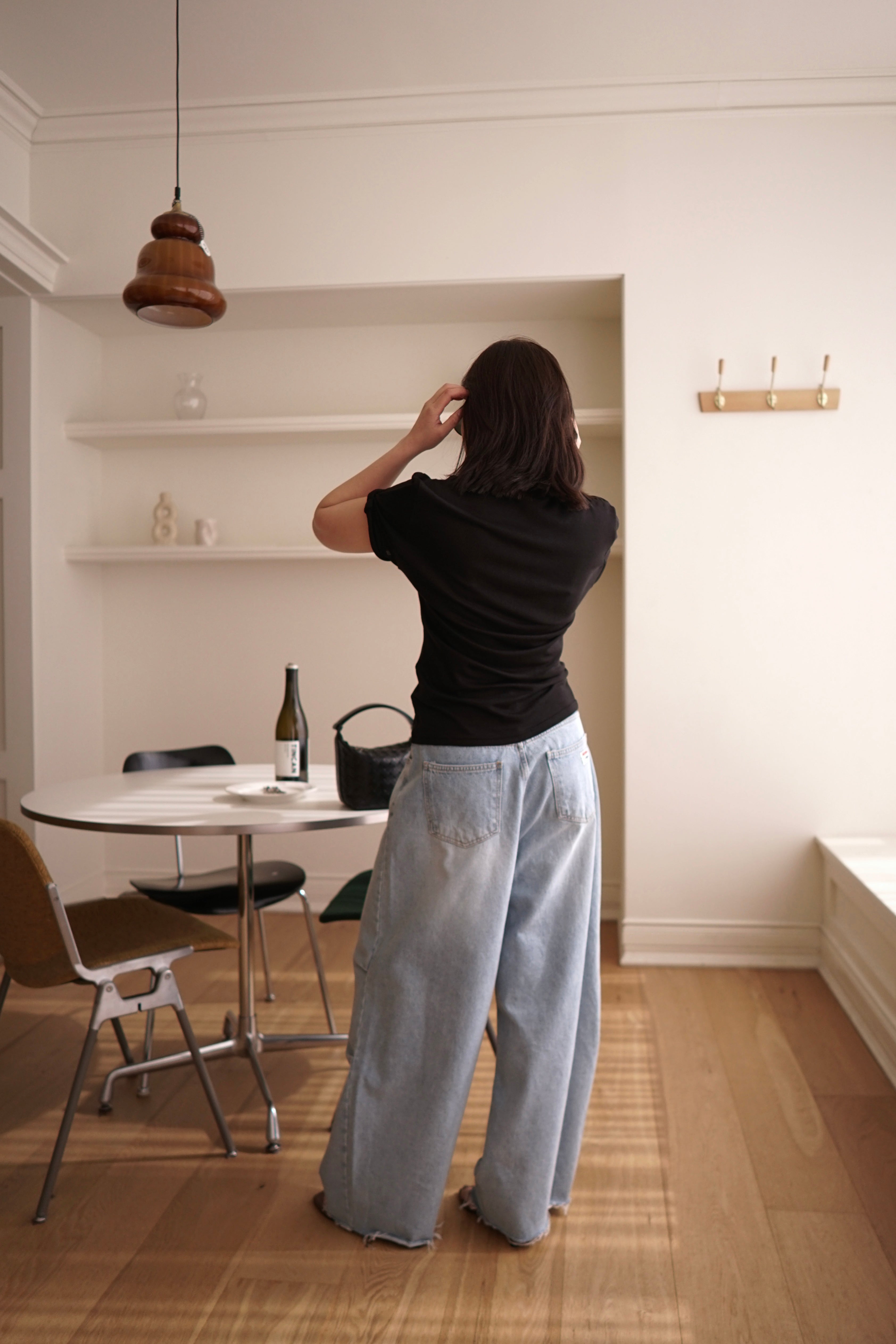 rolled-up sleeve soft polo tee