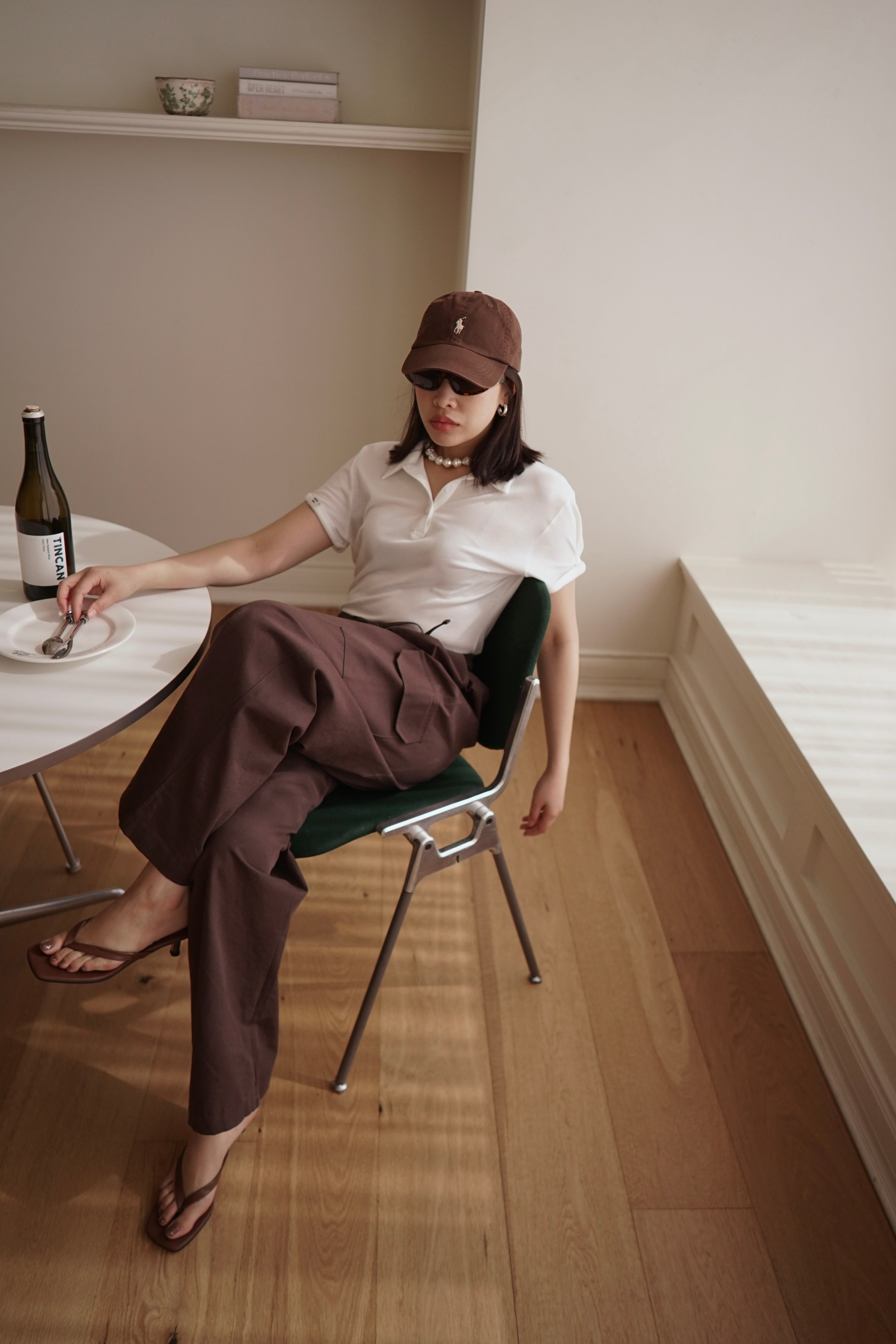 rolled-up sleeve soft polo tee