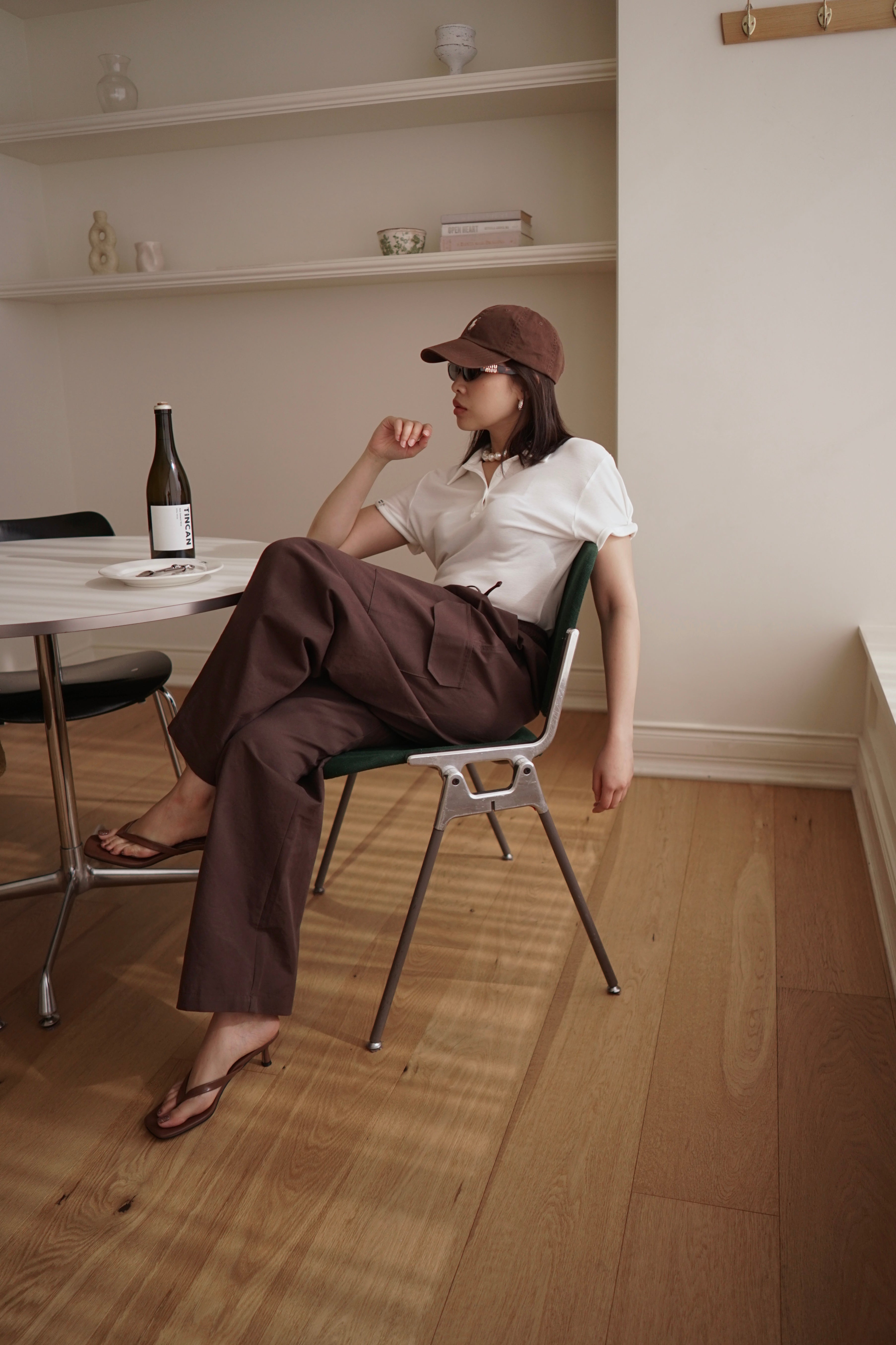 rolled-up sleeve soft polo tee