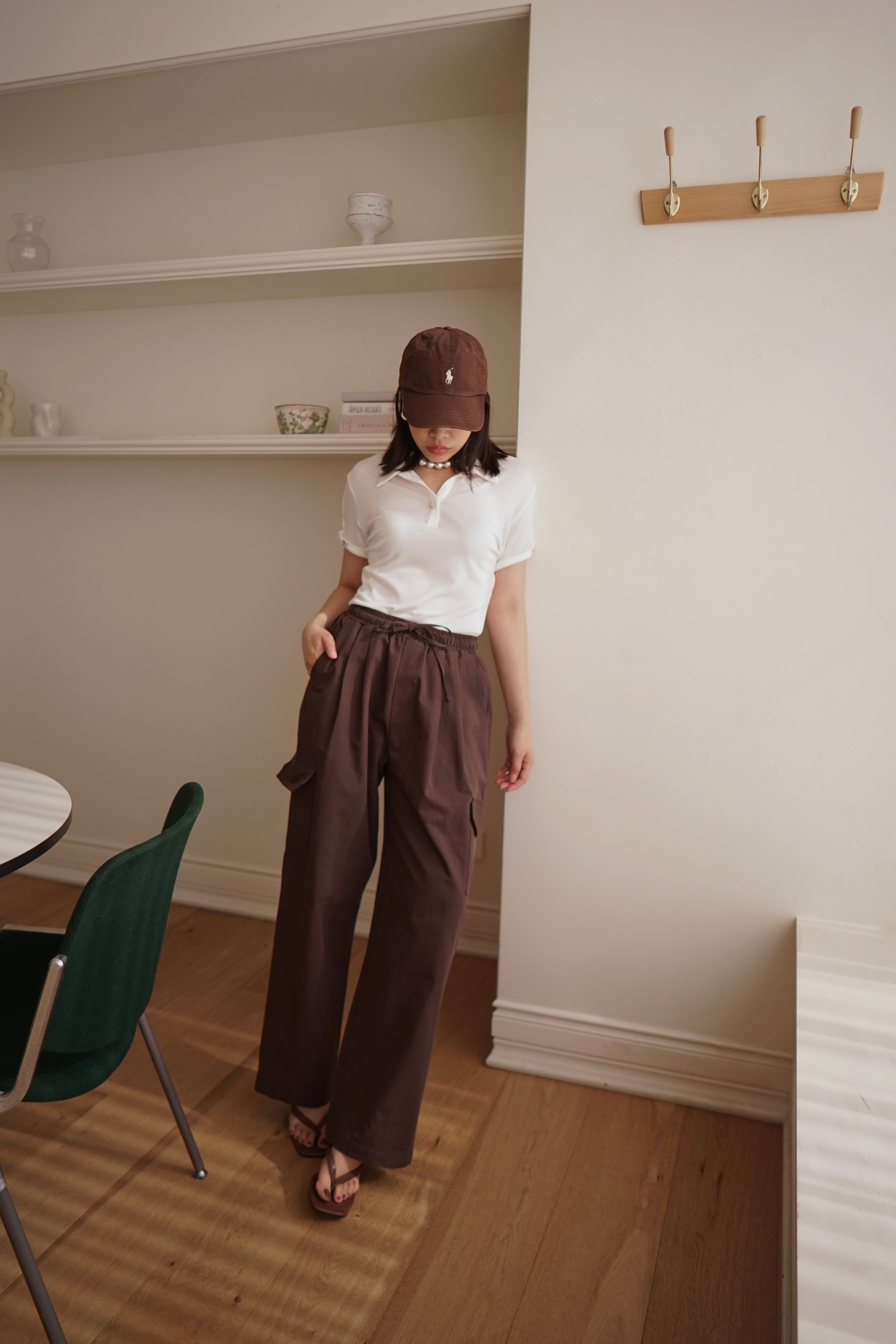 rolled-up sleeve soft polo tee