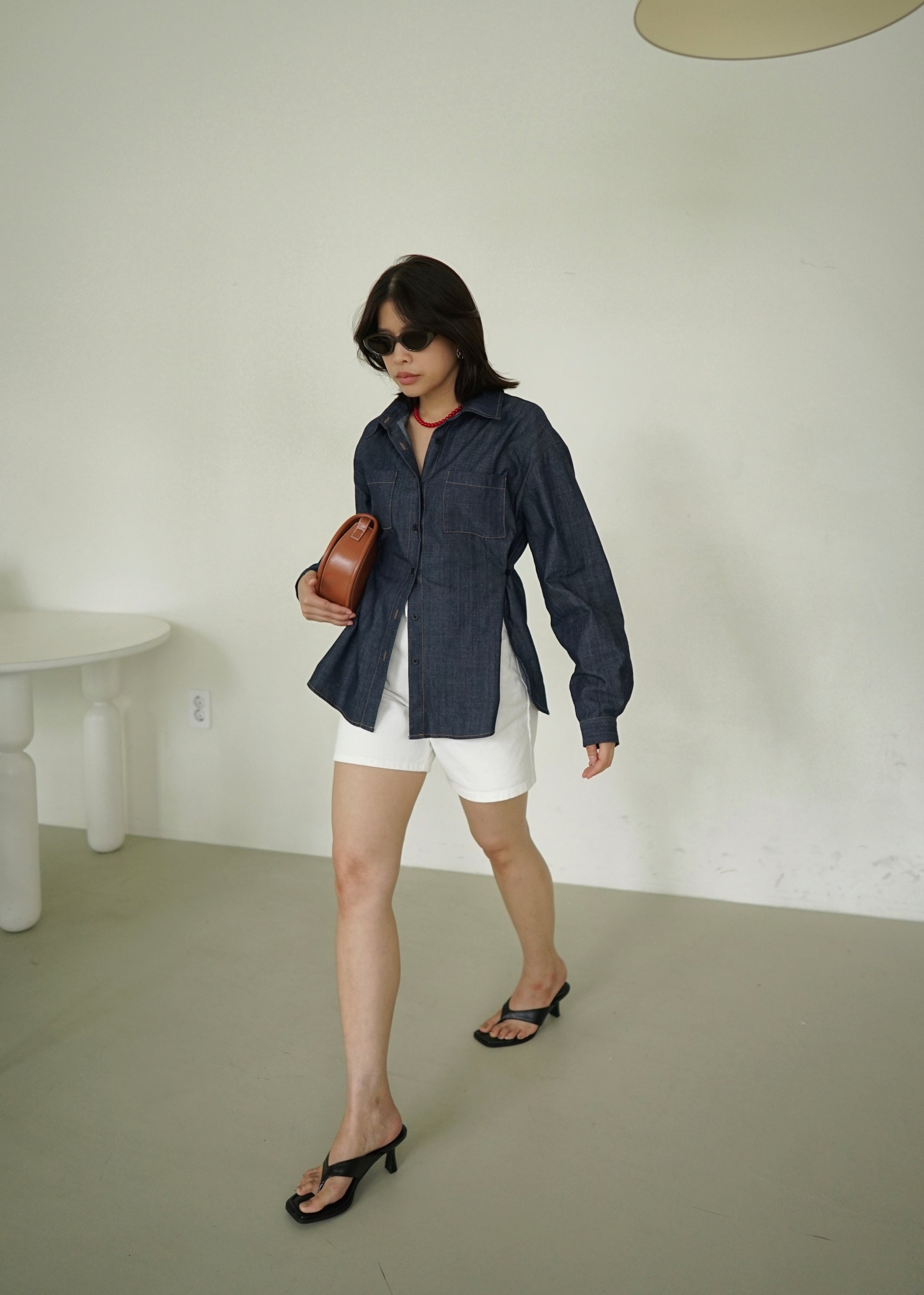 polar highrise denim shorts