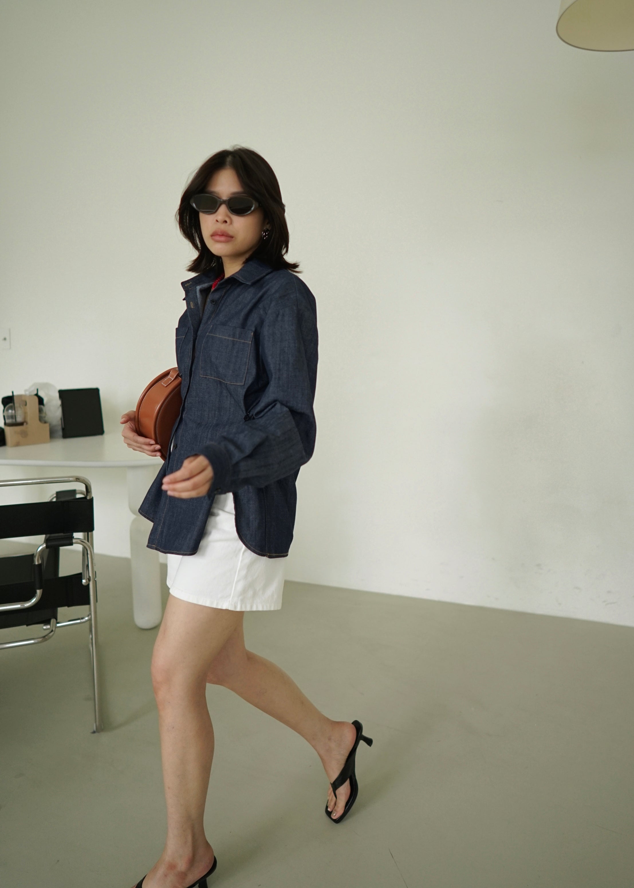 polar highrise denim shorts