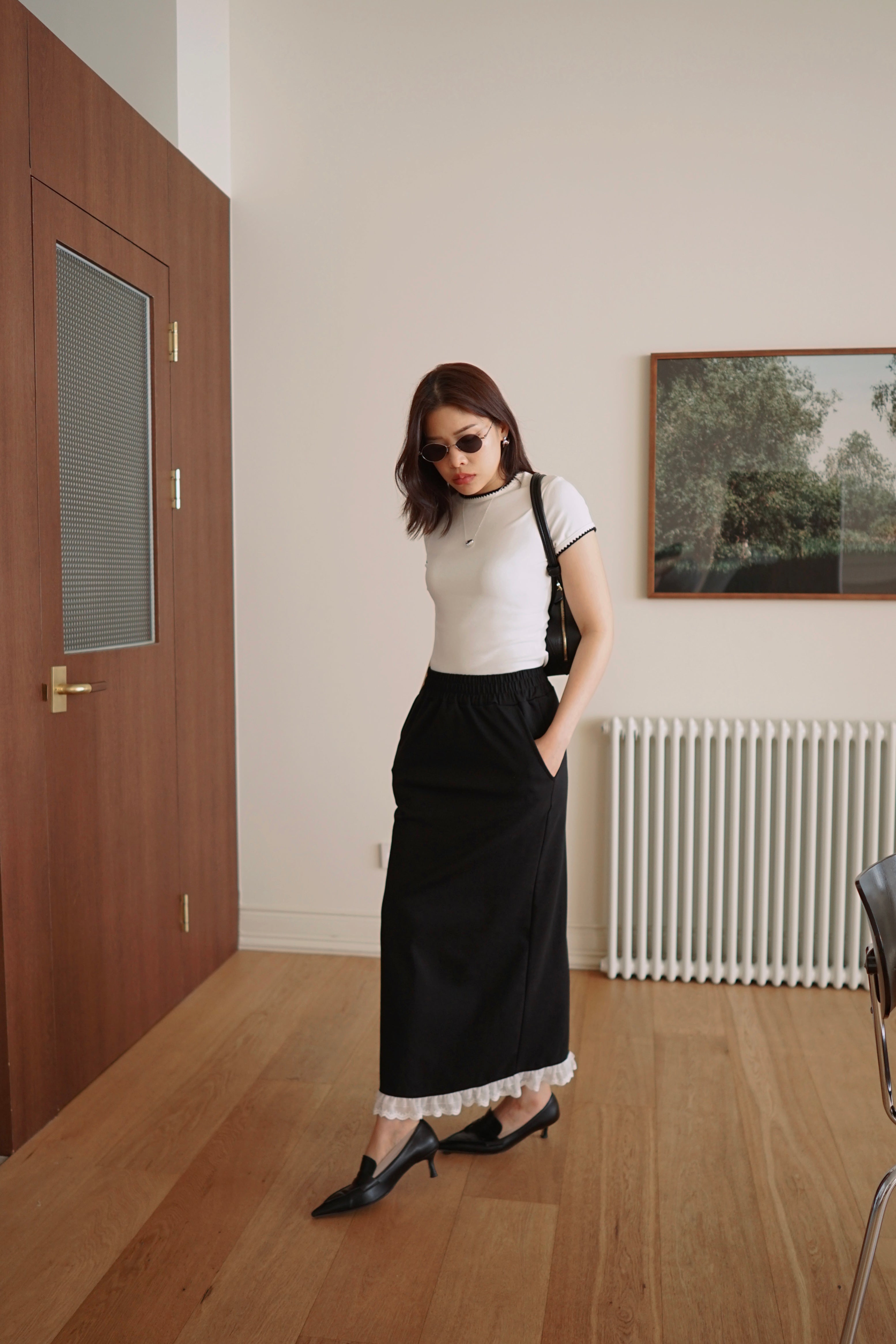 Lago embroidered hem soft tee