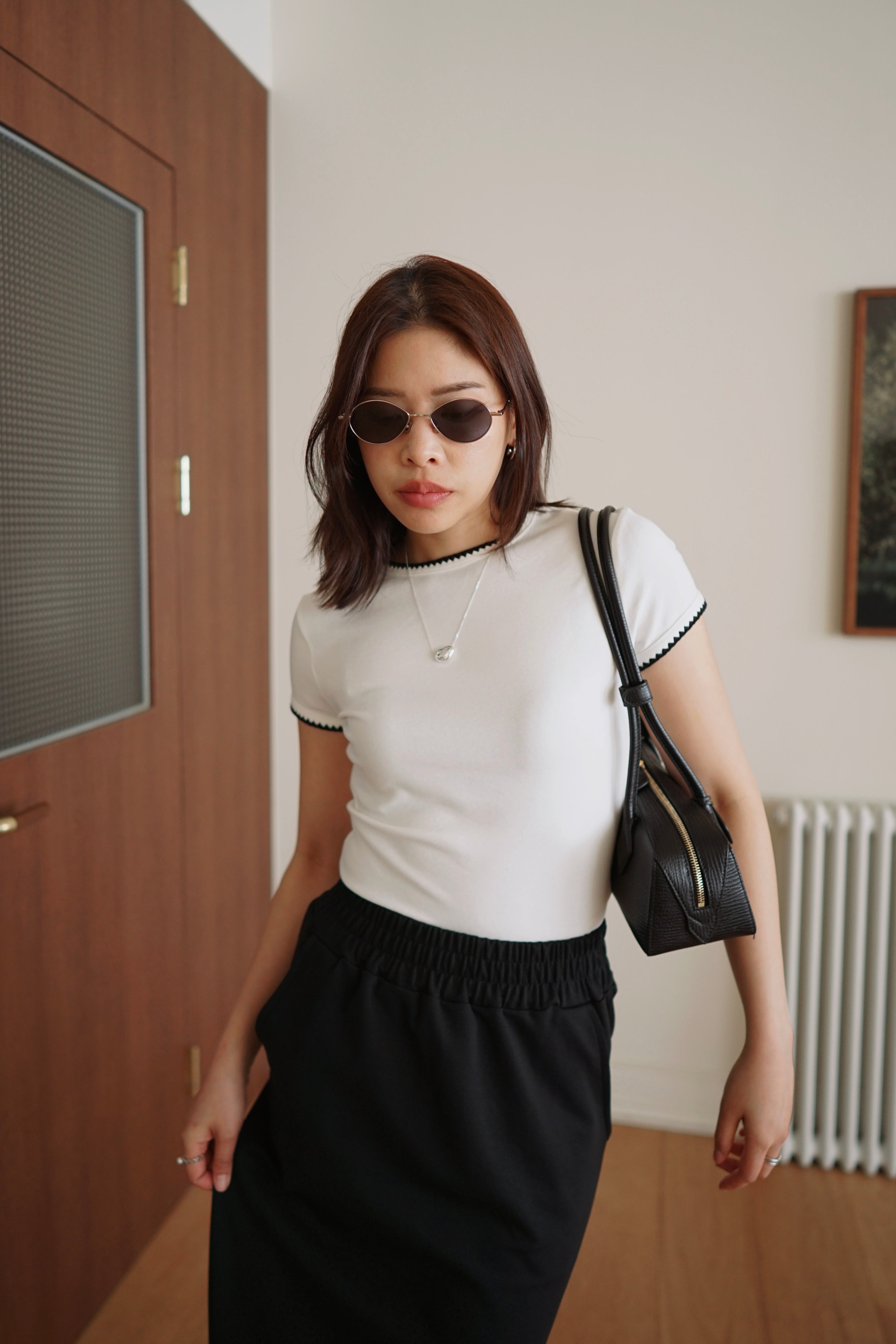 Lago embroidered hem soft tee