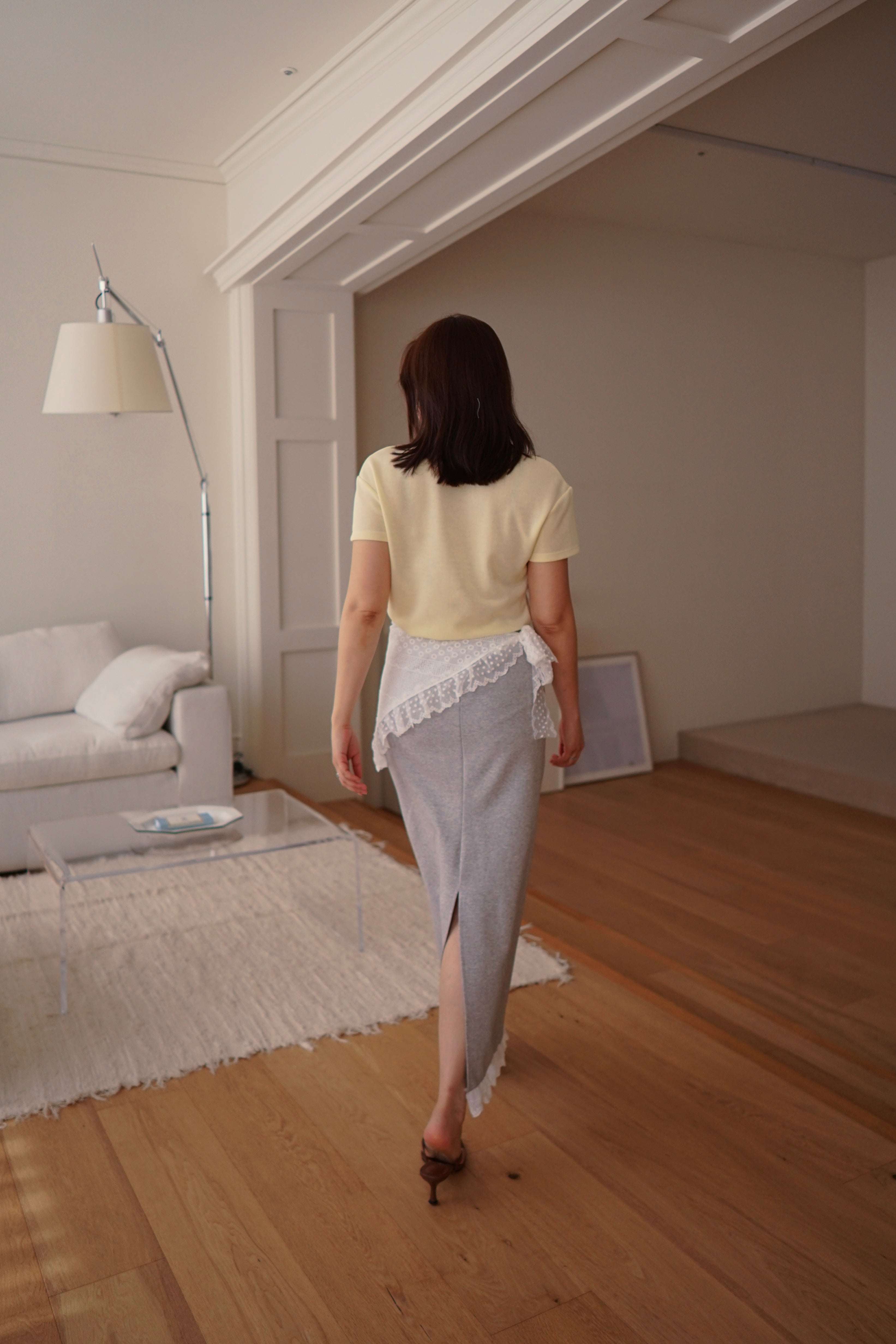 half button round neck soft tee