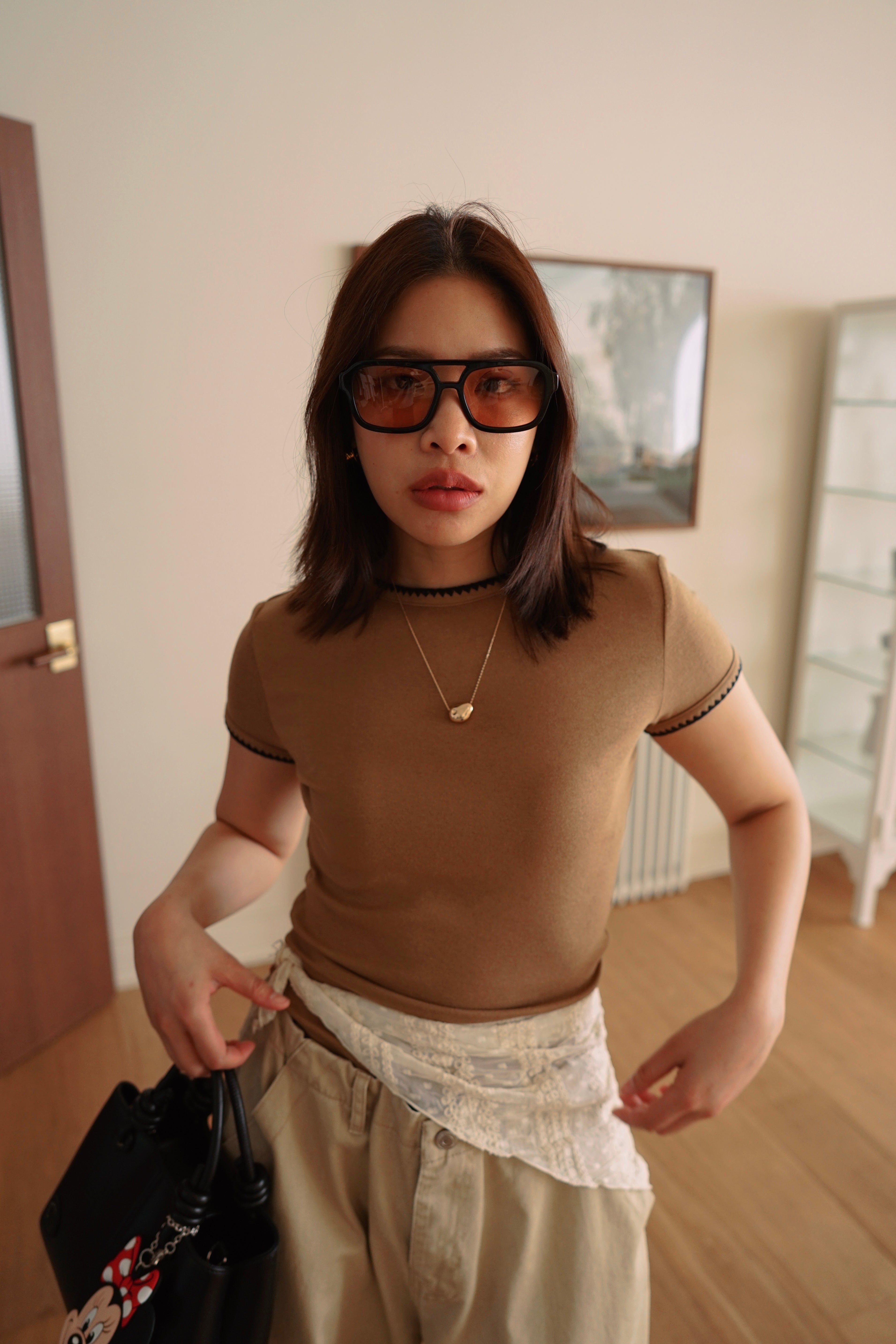 Lago embroidered hem soft tee