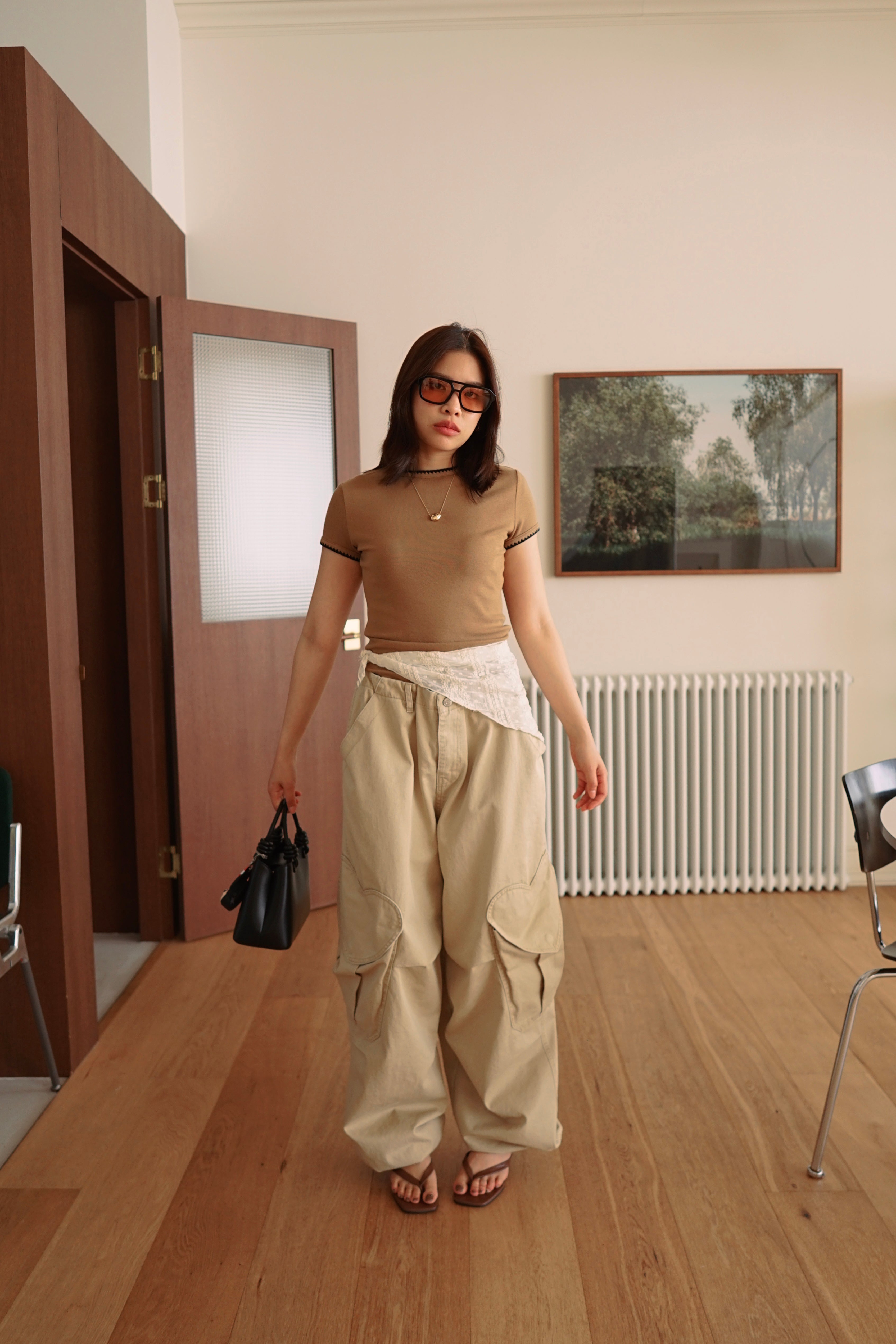 Lago embroidered hem soft tee