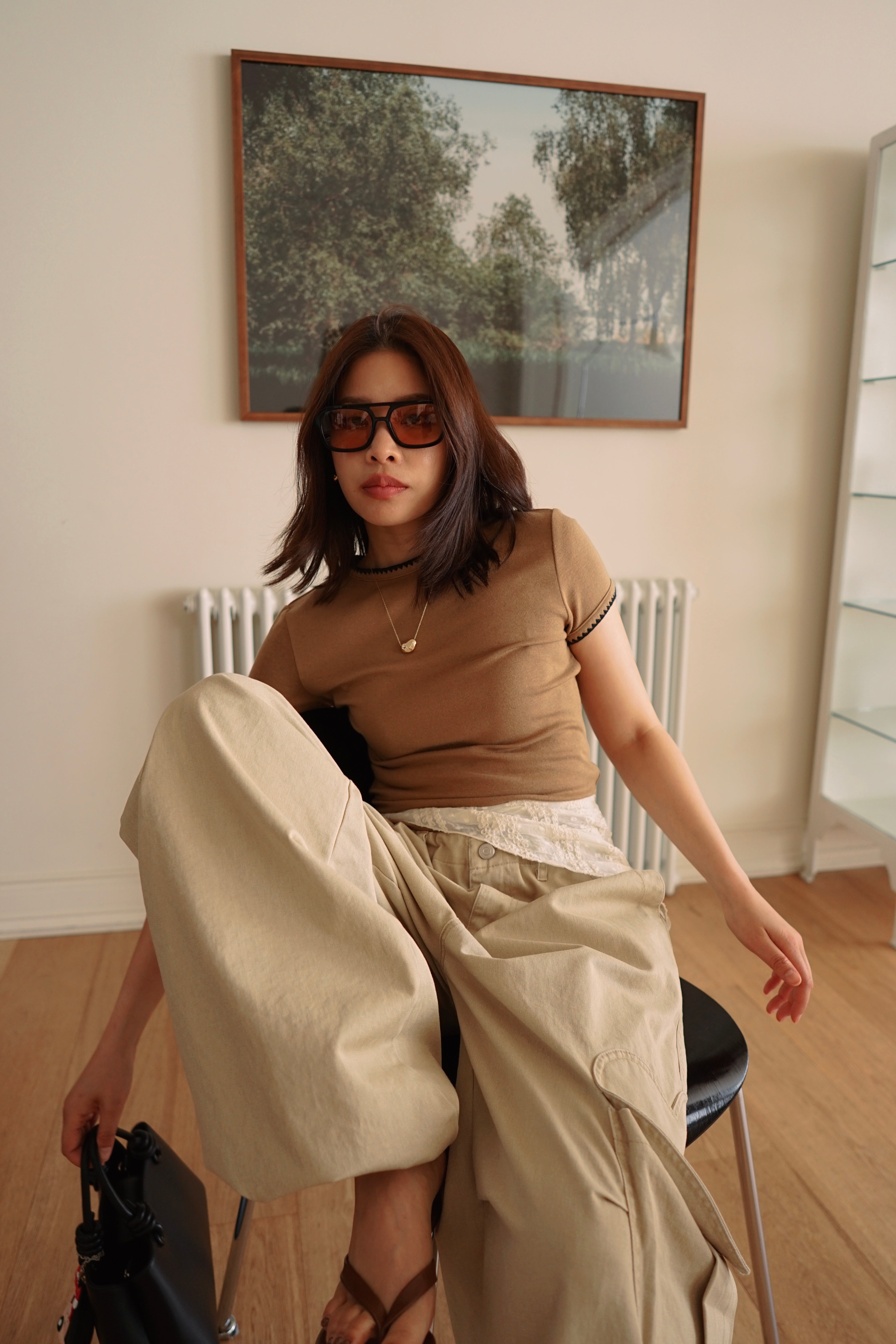 Lago embroidered hem soft tee