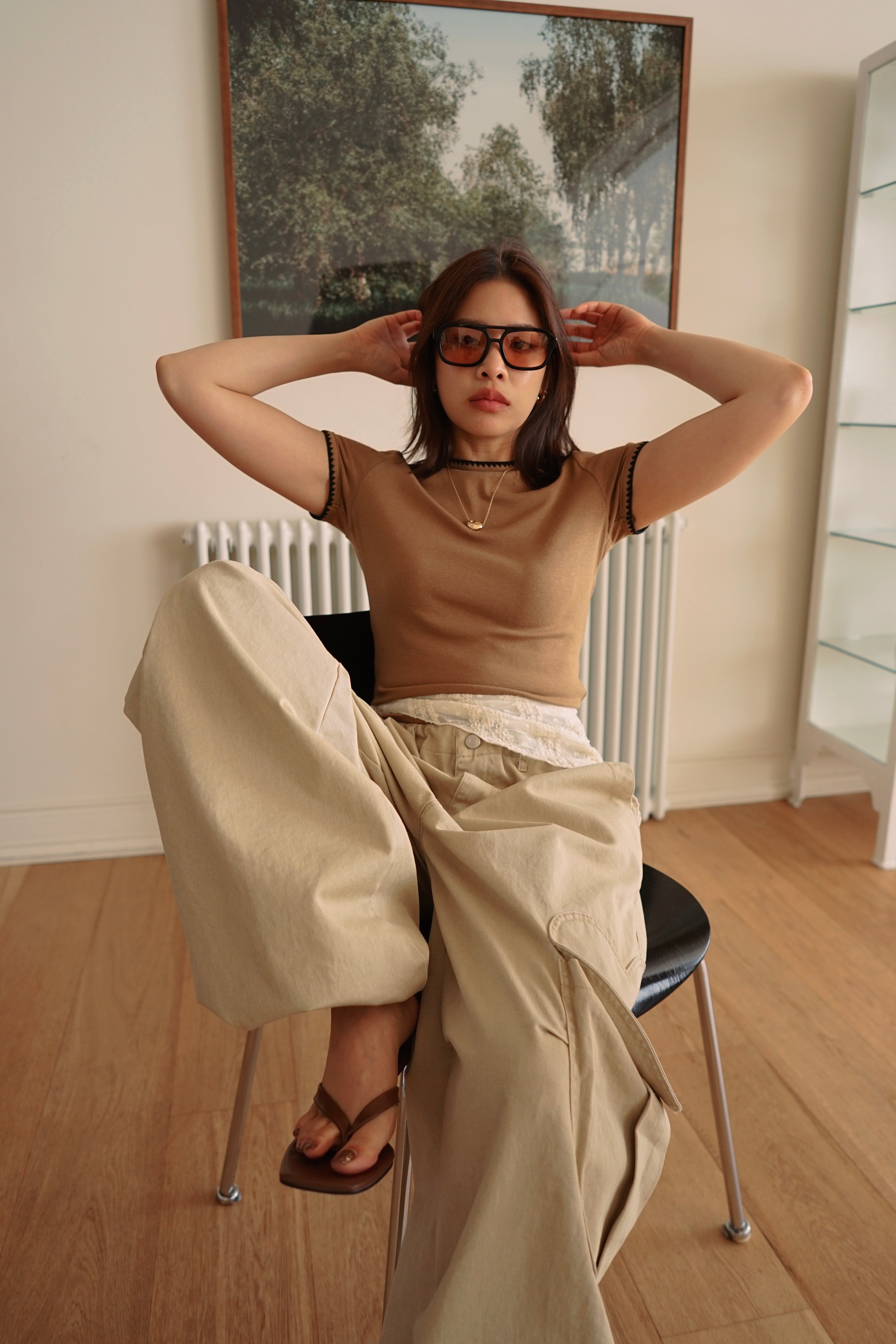 Lago embroidered hem soft tee