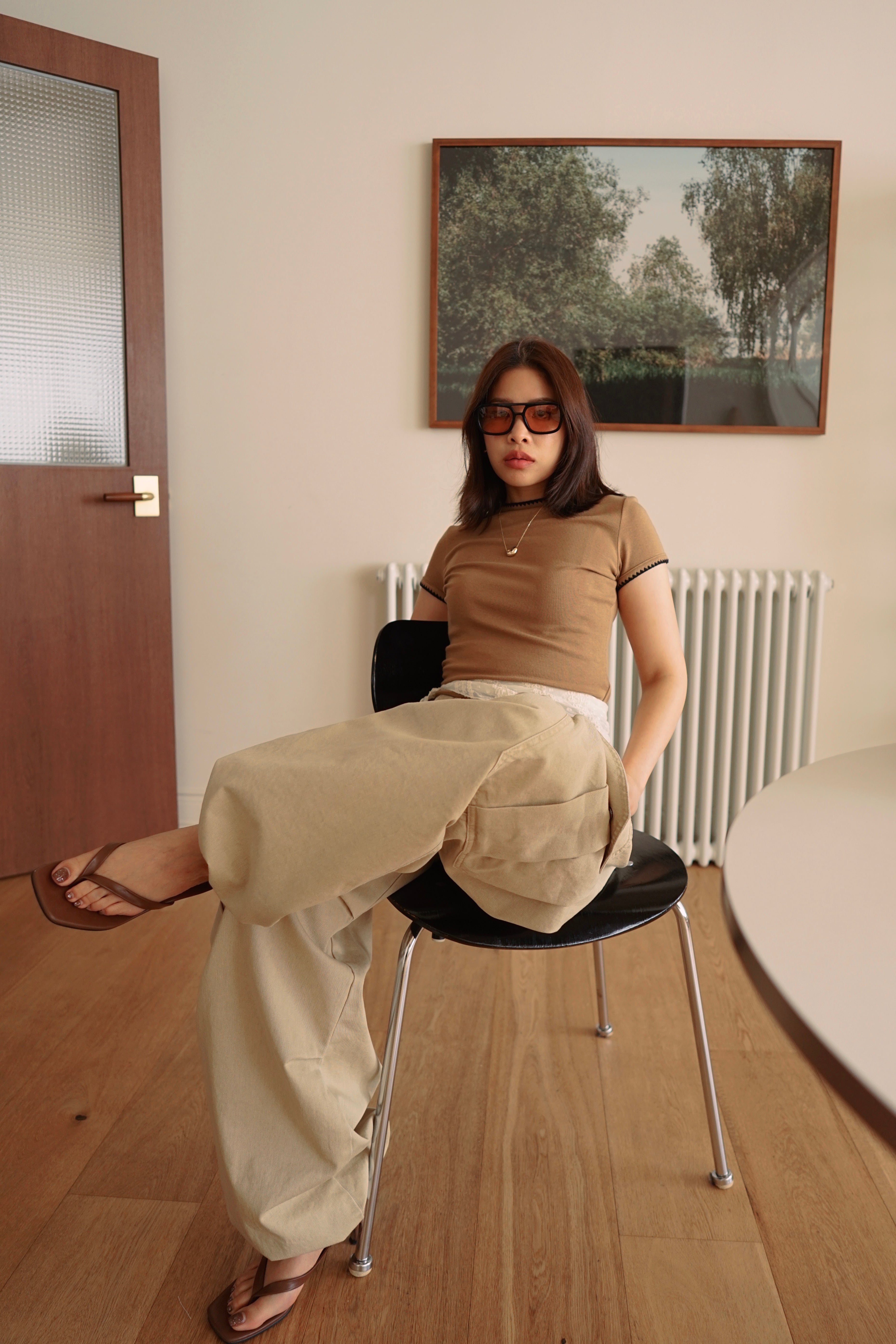 Lago embroidered hem soft tee