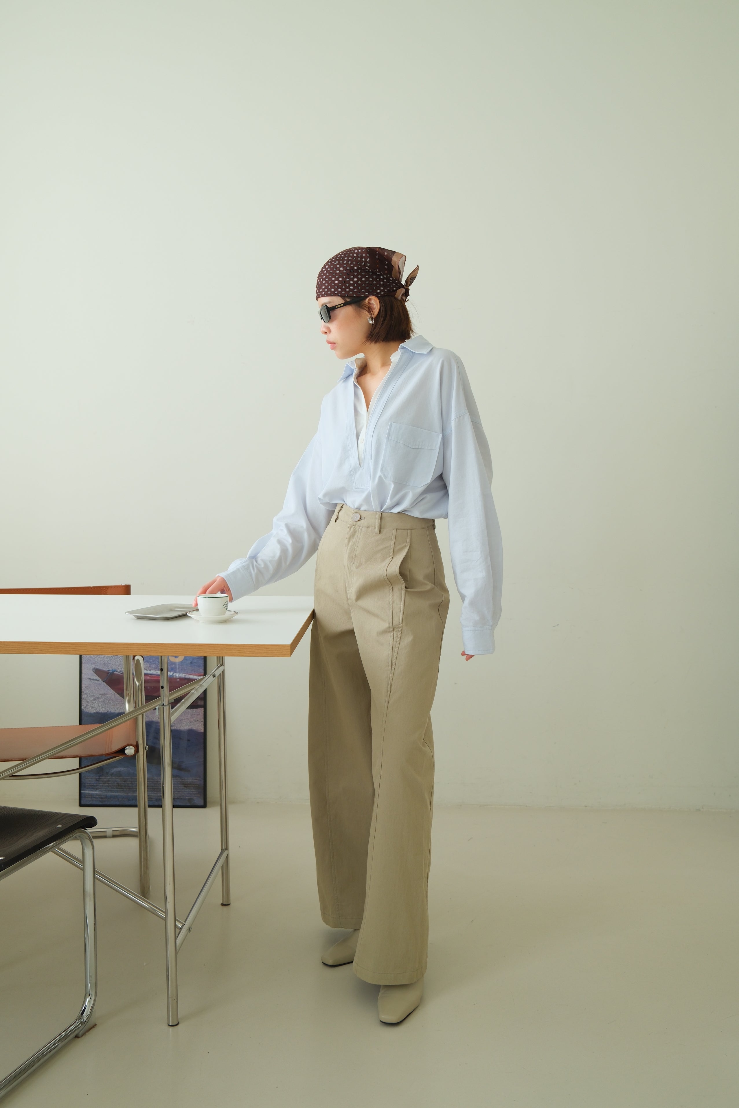 Kanne Layered Shirt with Deep V Overlay