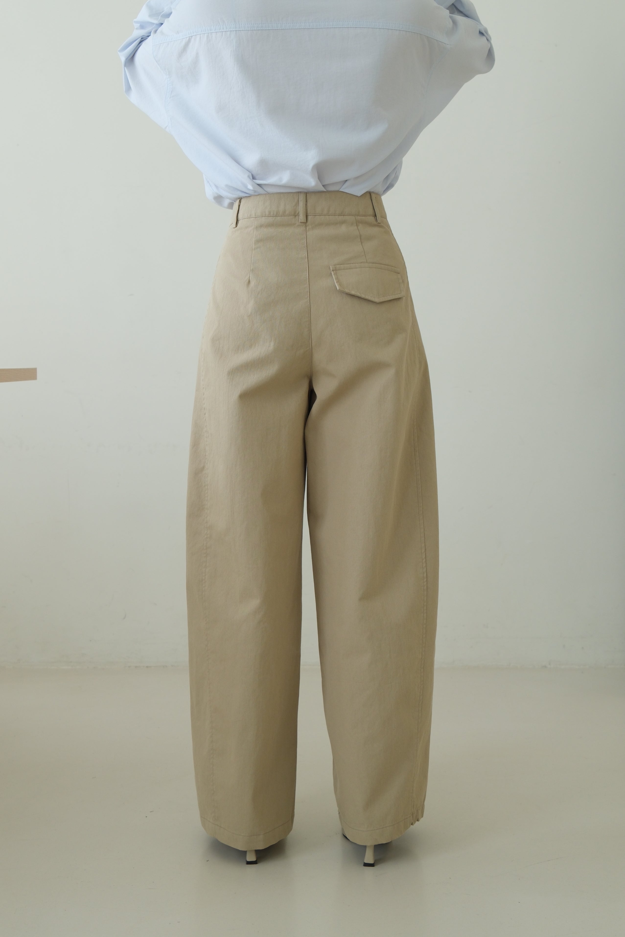 High-Waisted Straight Wide Pants with Pleat Detail