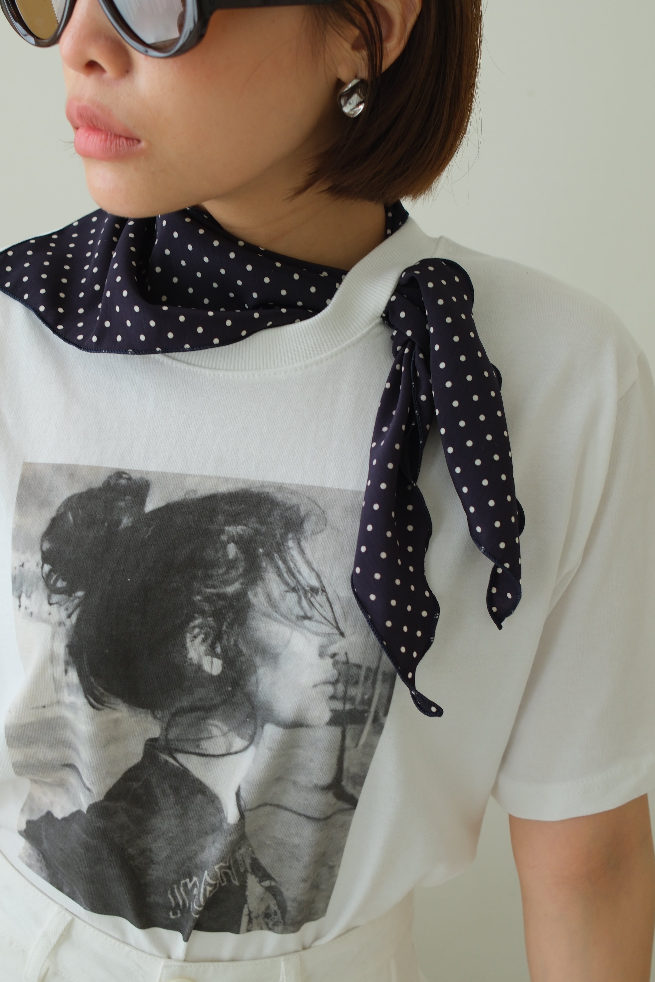 Ashley Graphic Tee with Scarf Detail