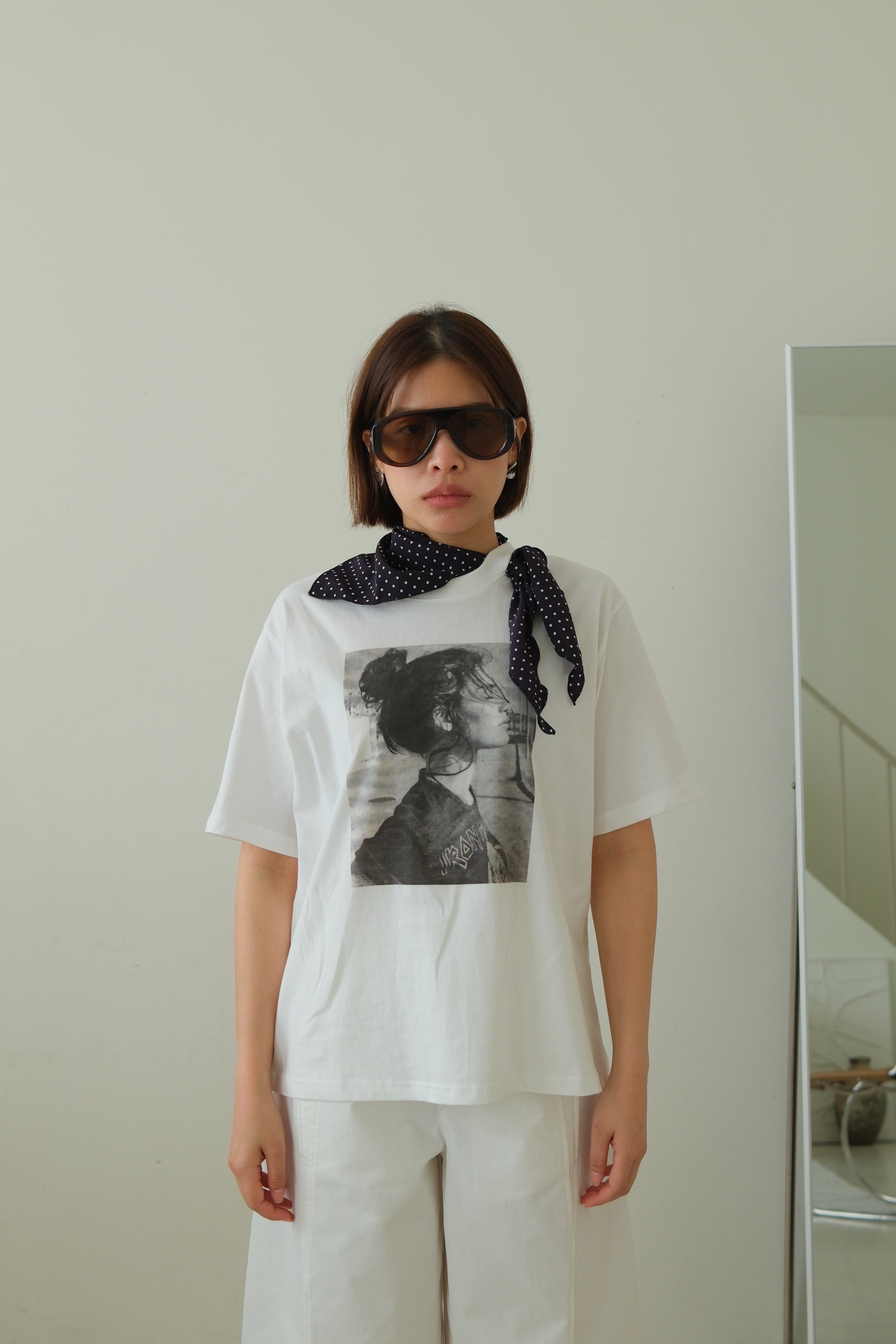 Ashley Graphic Tee with Scarf Detail