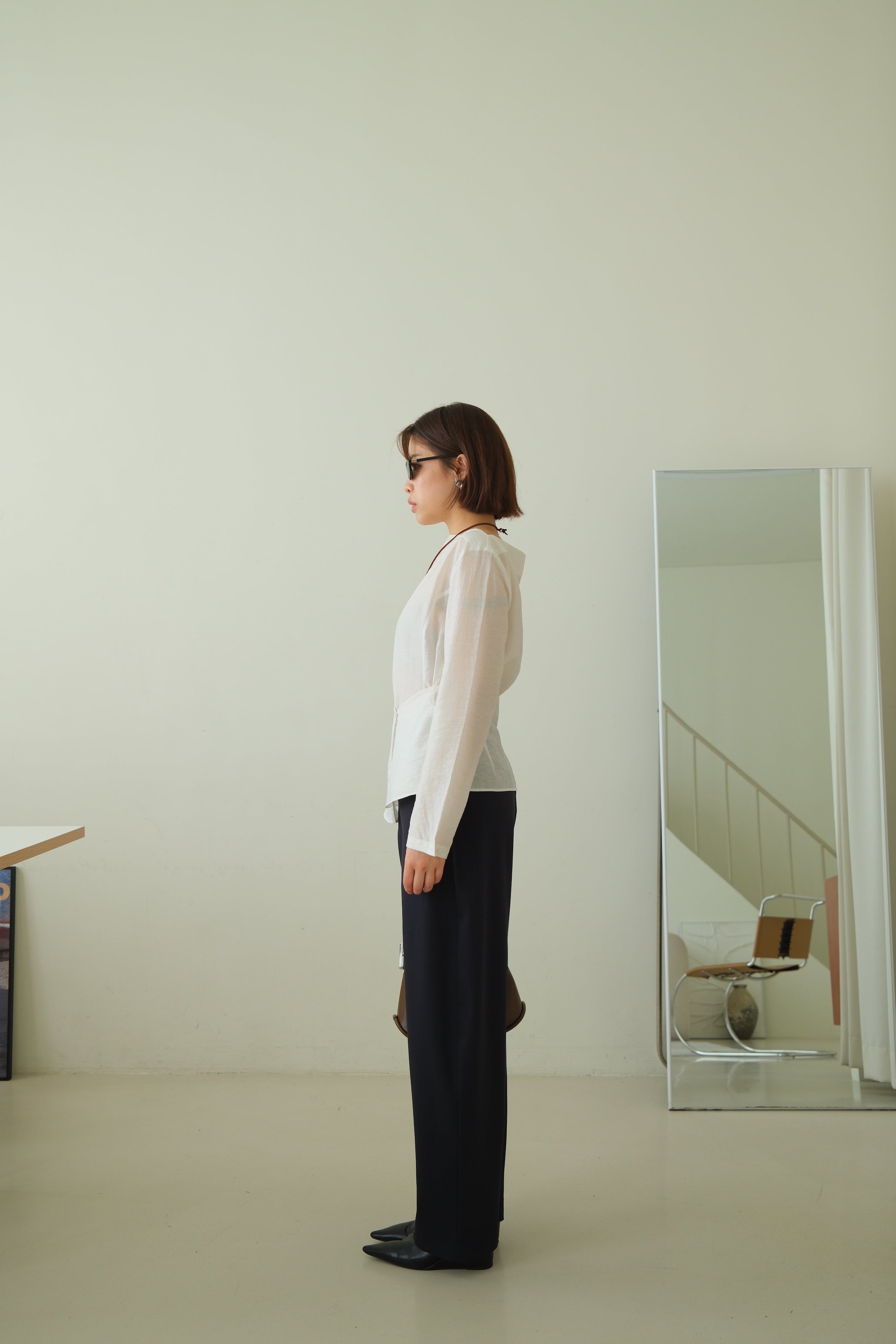 Boat Neck Waist Detail Top