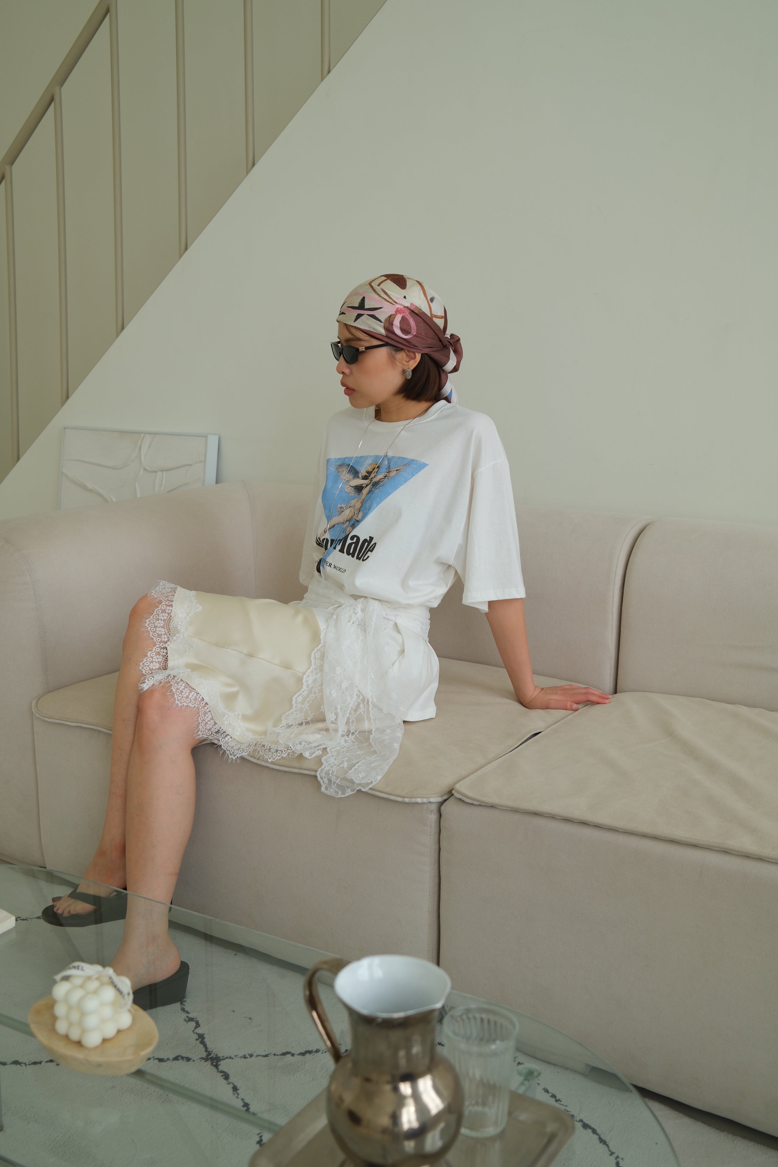 Lace Belt Detail Cupid Tee