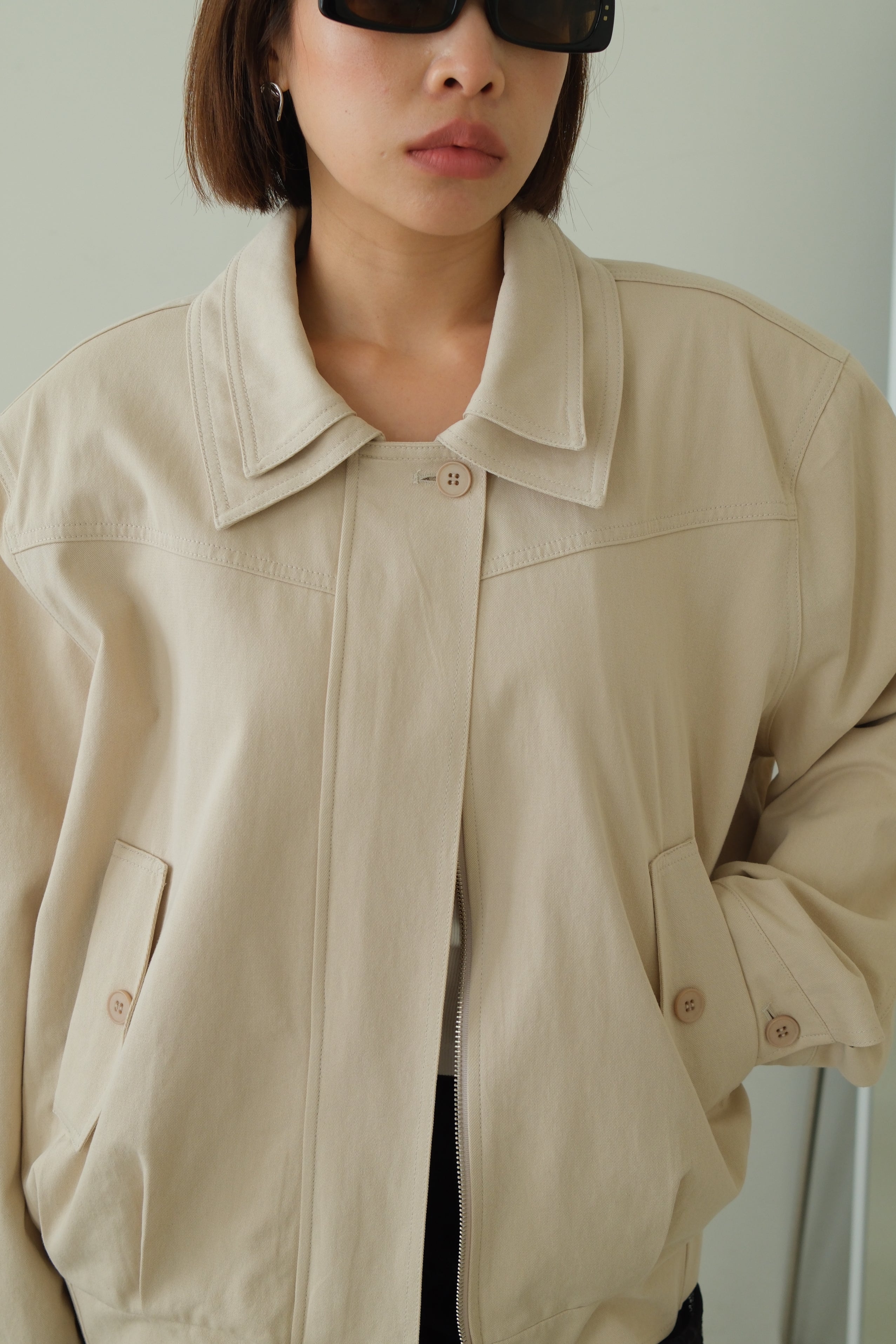 Lindi Double Collar Oversized Bomber