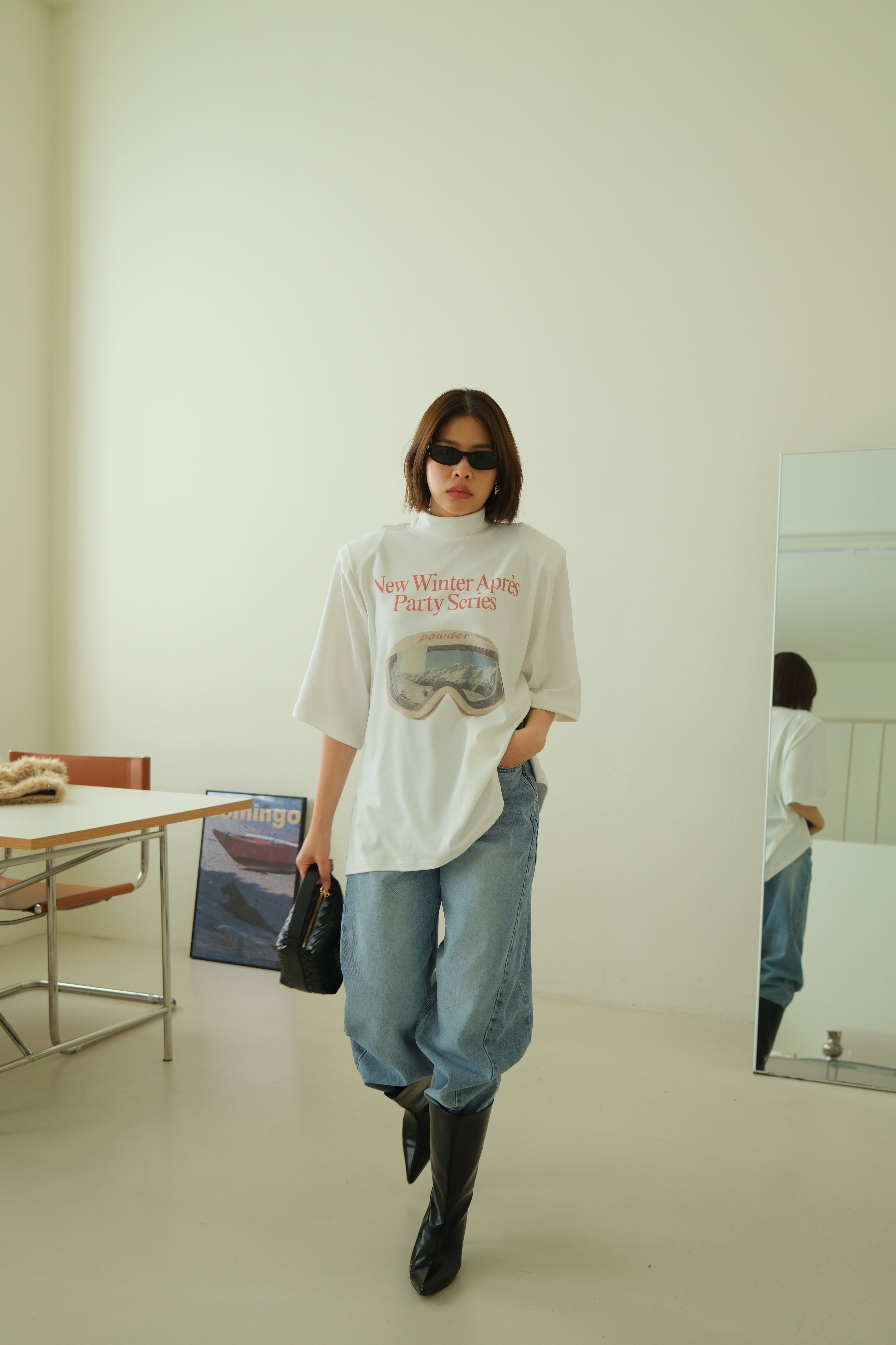 Winter pano highneck soft boxy tee