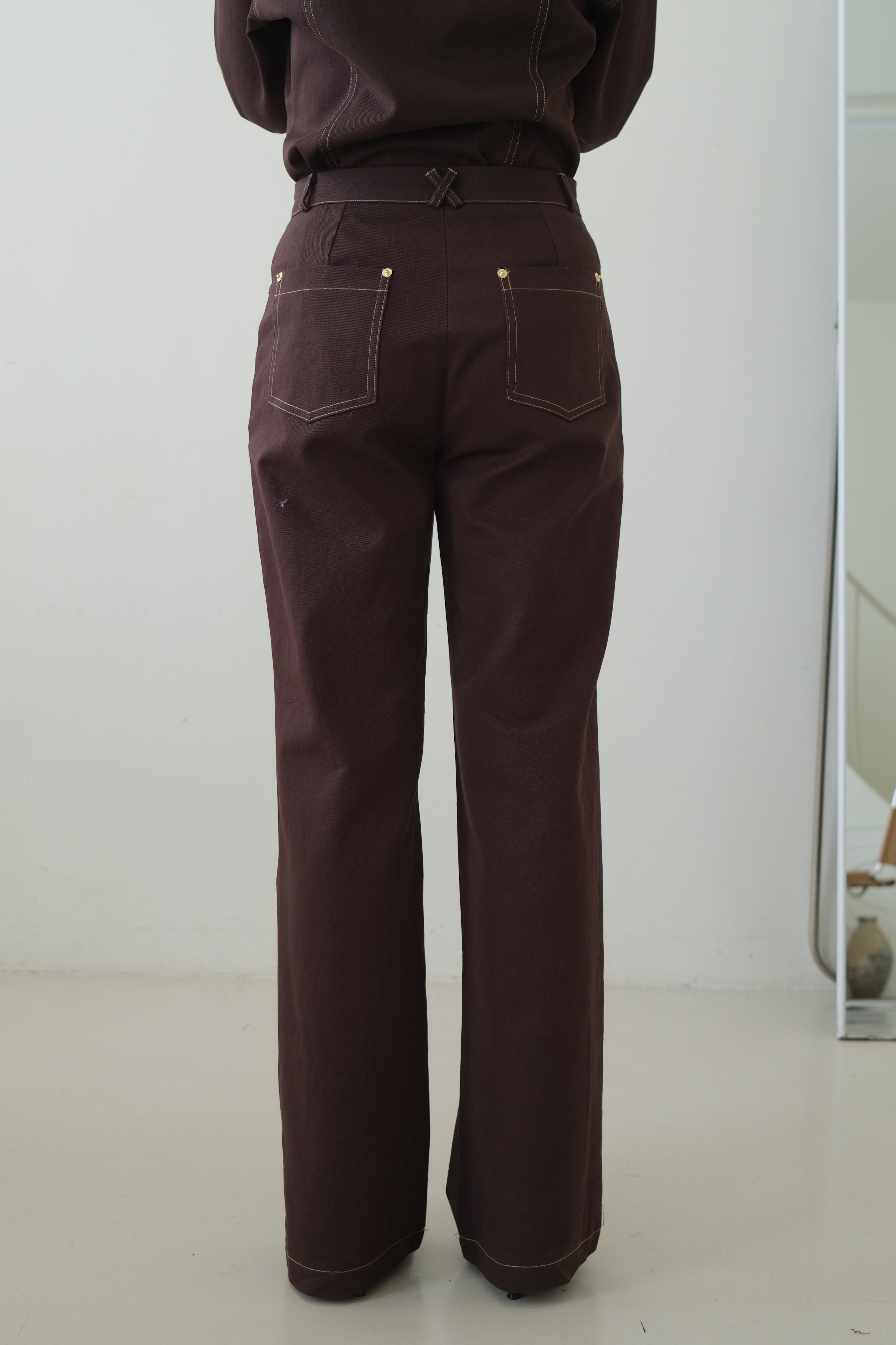 Chino High-Waisted Straight Pants