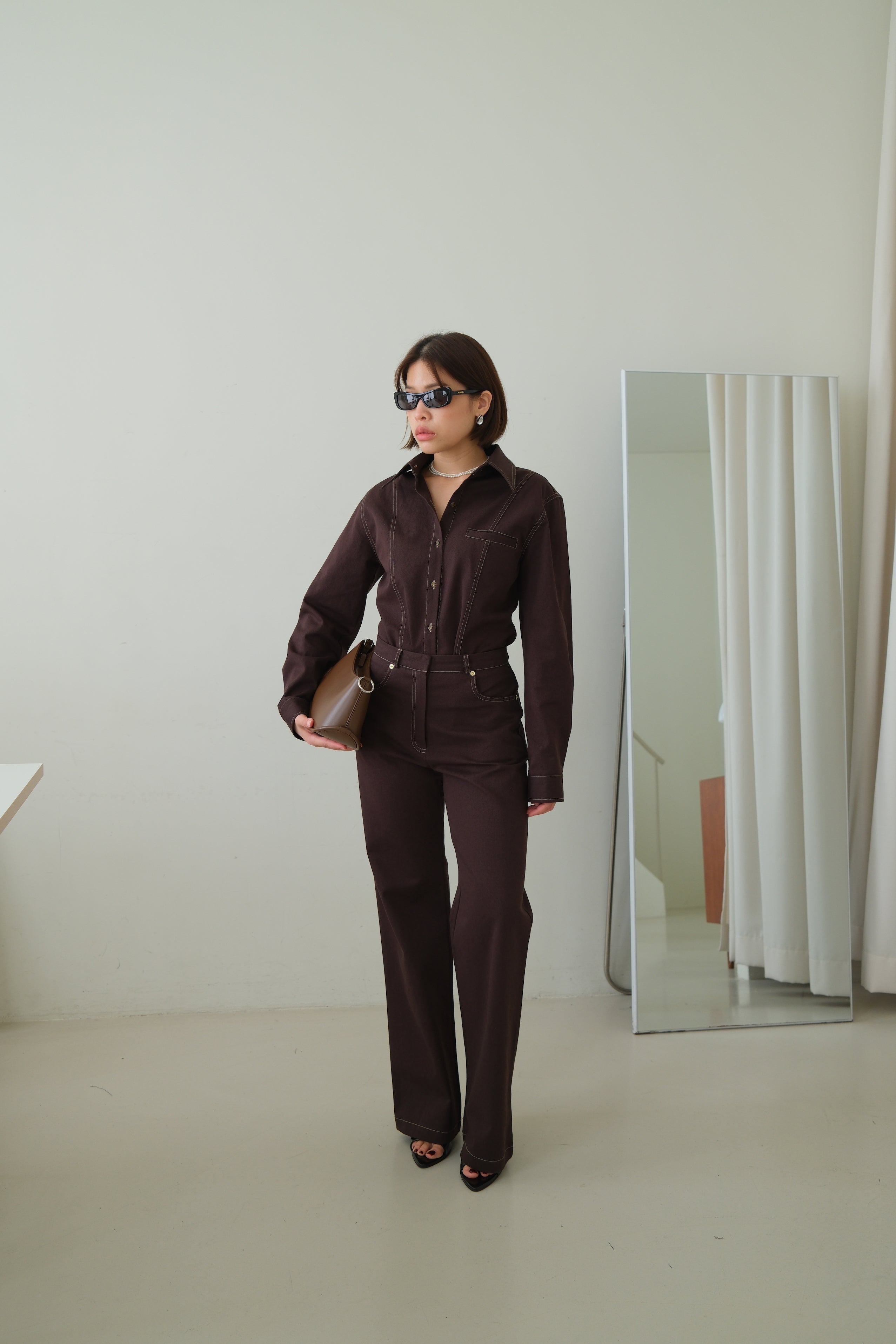 Chino High-Waisted Straight Pants