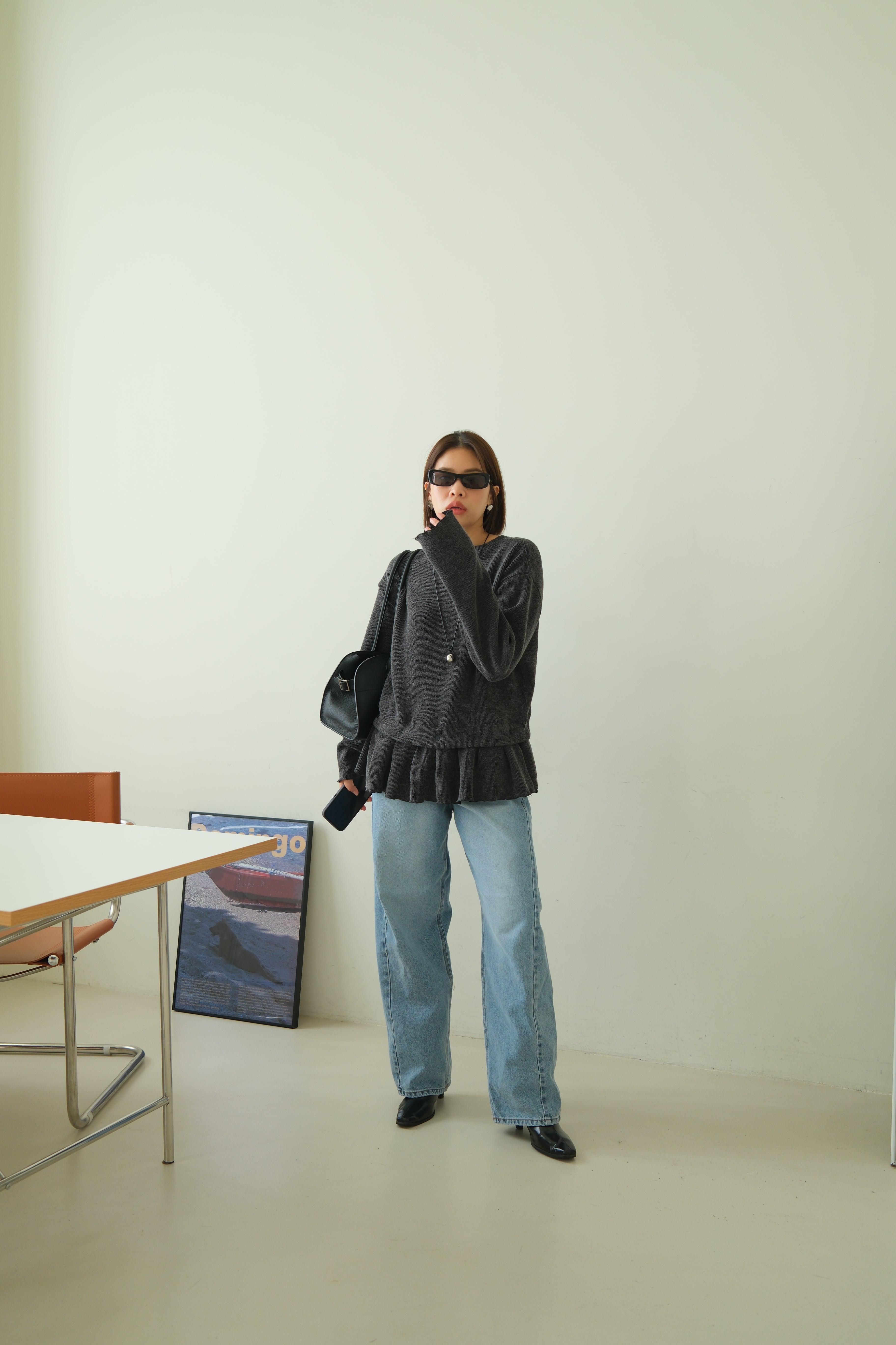 Skies high-rise curved jeans